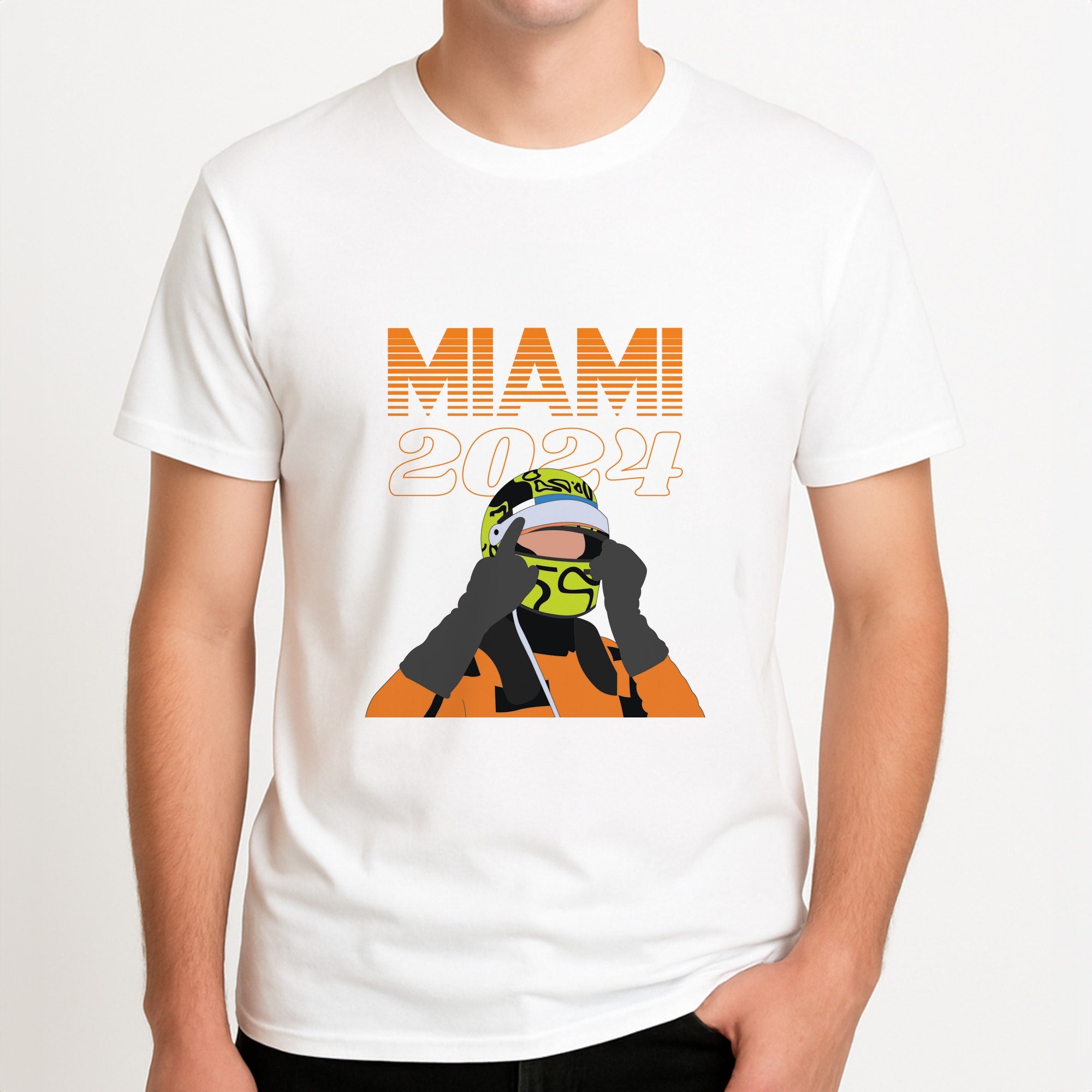 Miami 2024 Unisex T-Shirt, worn by a male model.