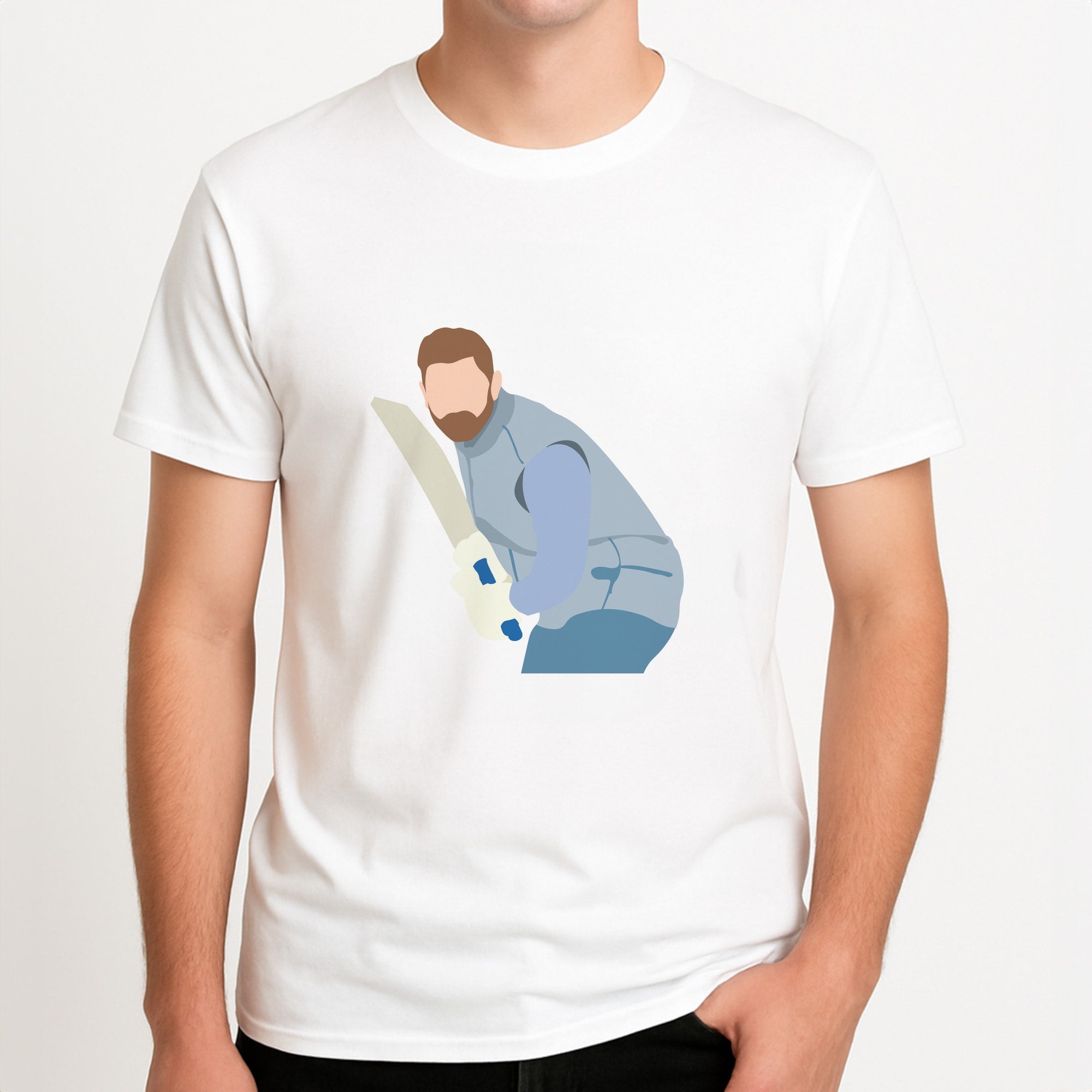 Bairstow - Cricket Unisex T-Shirt, worn by a male model.