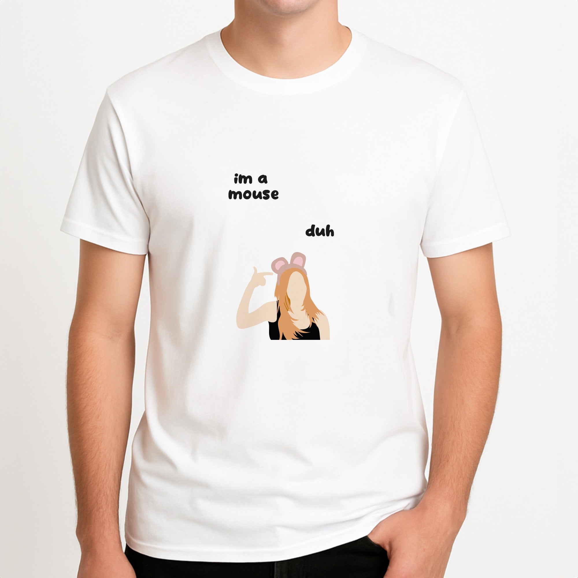 I'm a mouse Halloween - Mean Girls Unisex T-Shirt, worn by a male model.