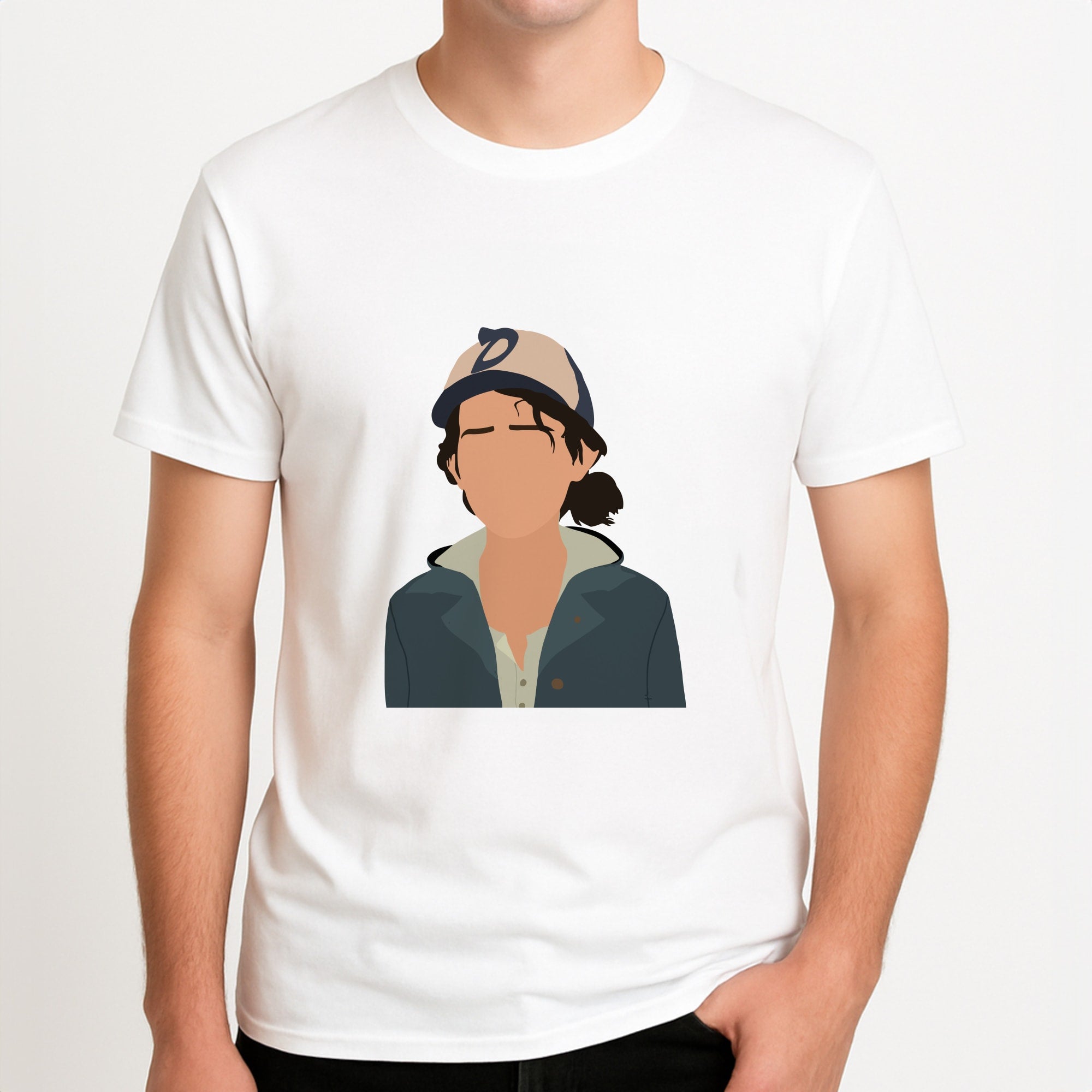 Clementine - TWD Unisex T-Shirt, worn by a male model.