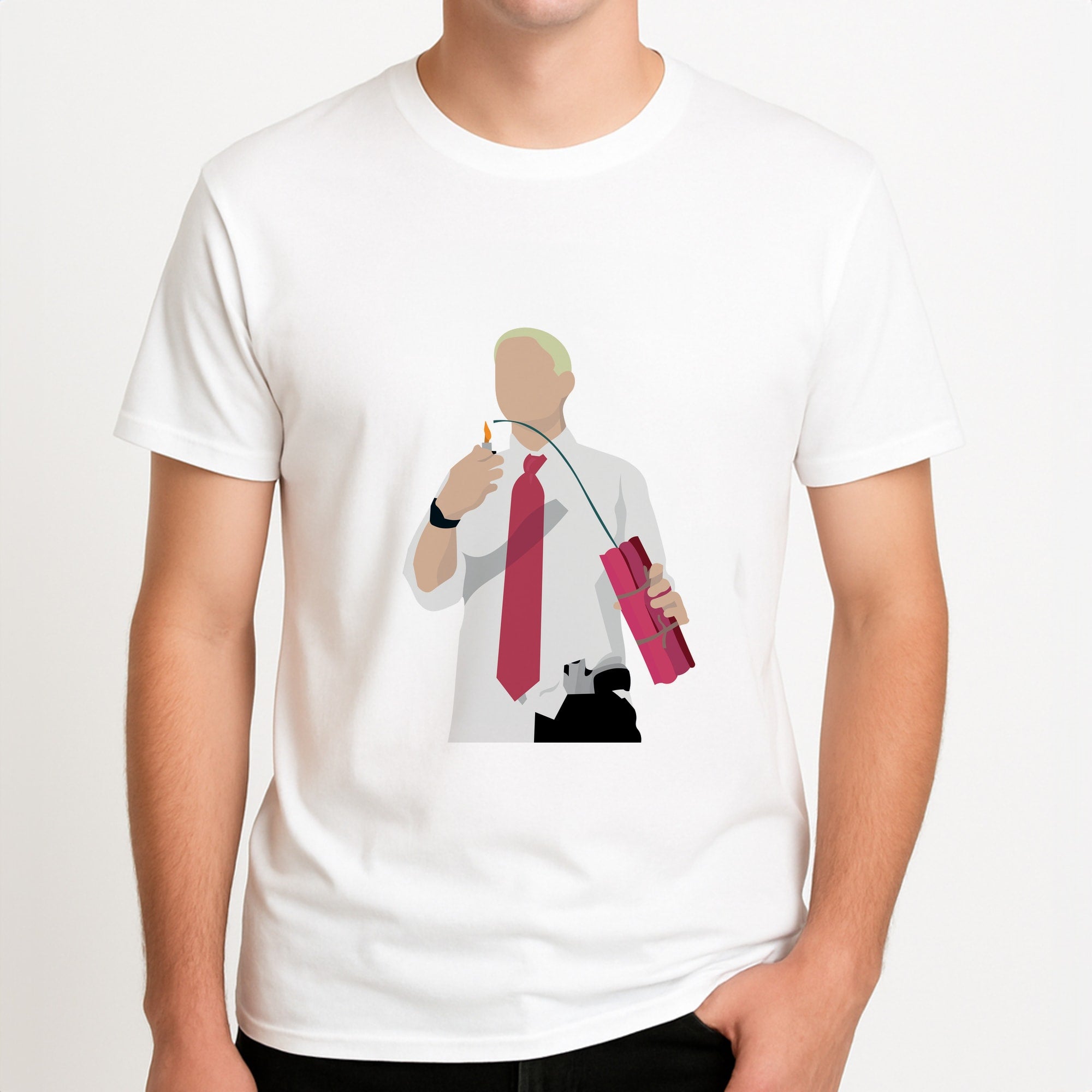 Dynamite Unisex T-Shirt, worn by a male model.