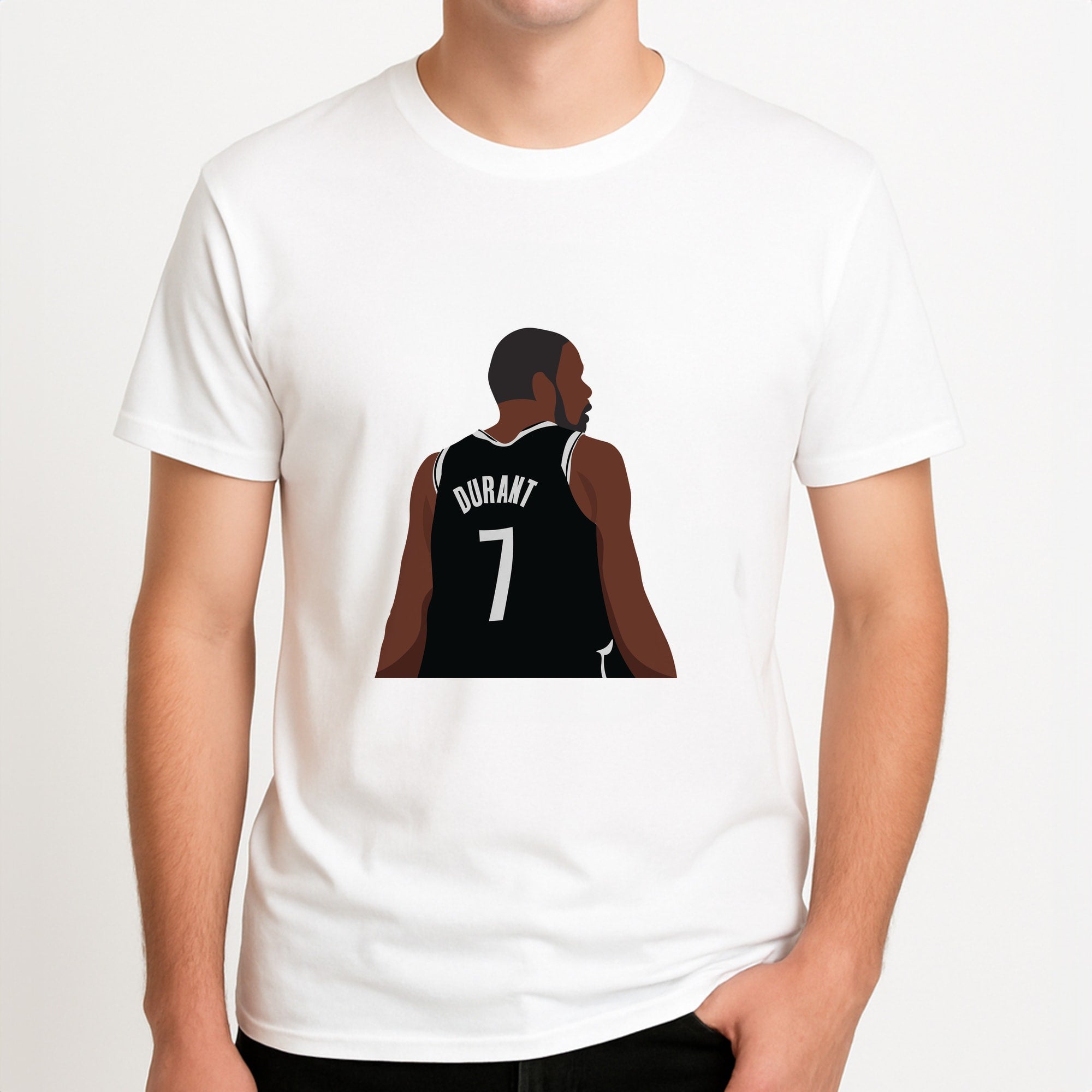 Durant - Basketball Unisex T-Shirt, worn by a male model.