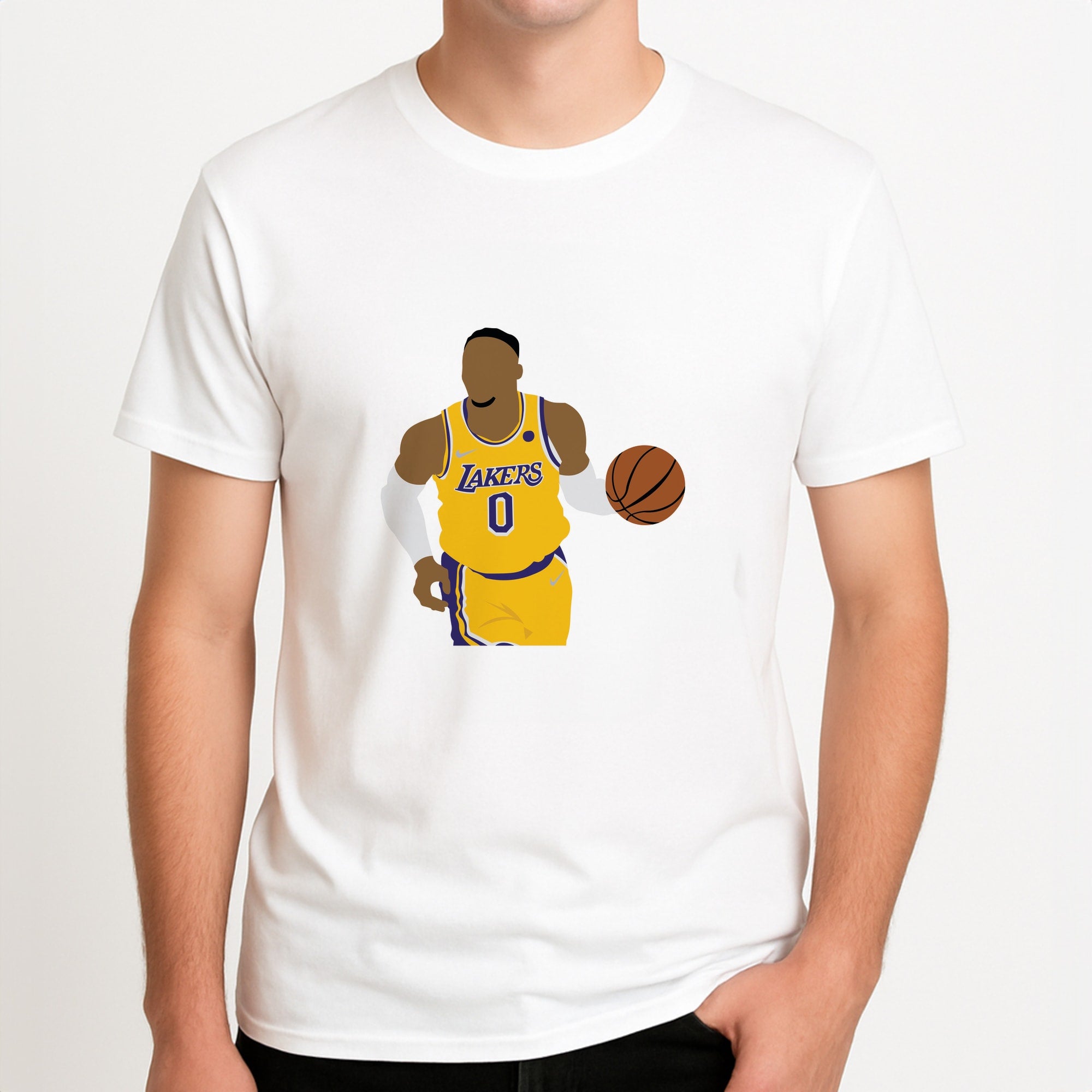 Young - Basketball Unisex T-Shirt, worn by a male model.