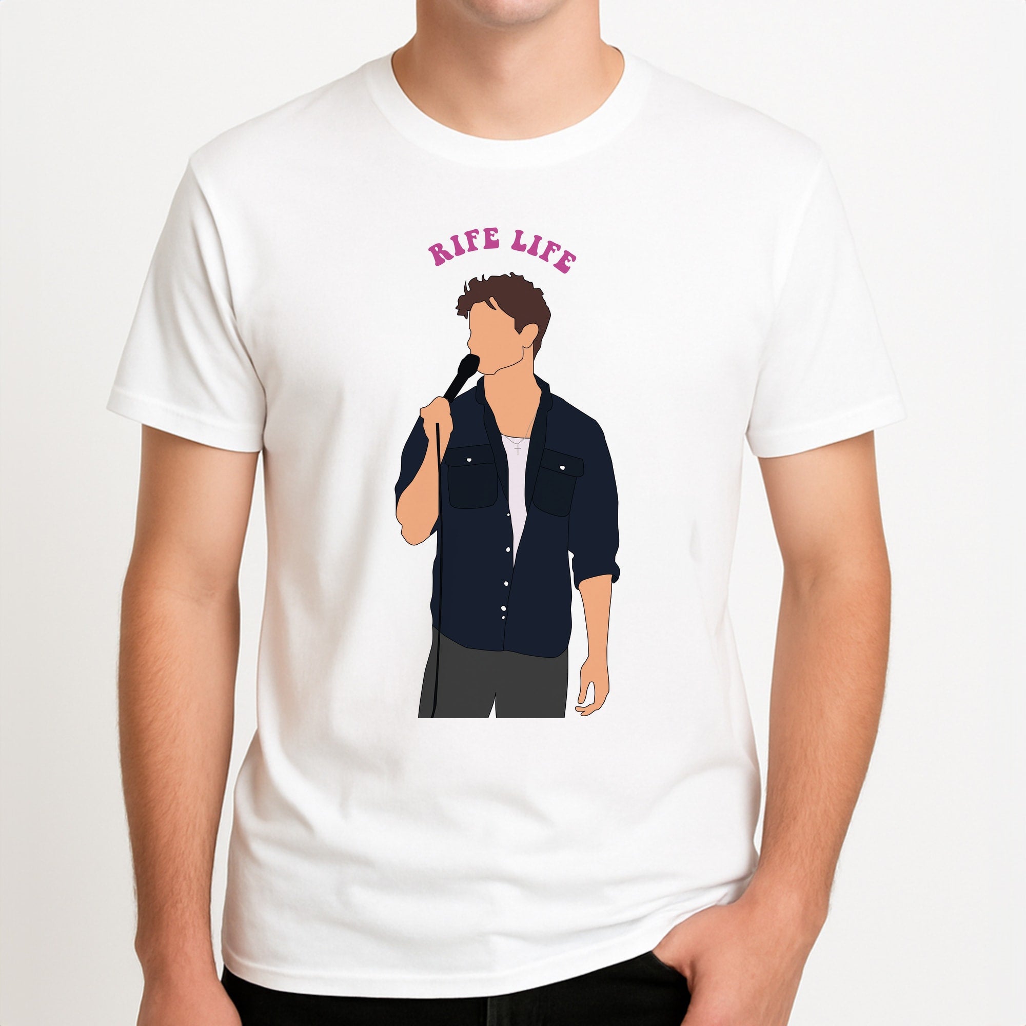 Rife Life Unisex T-Shirt, worn by a male model.