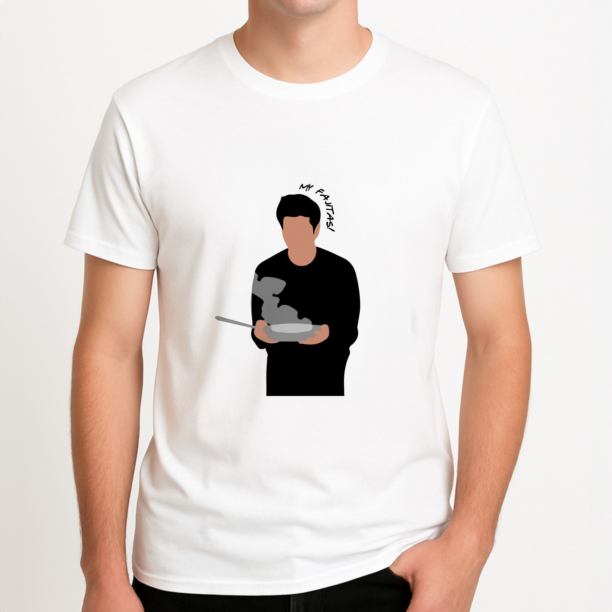 My Fajitas Unisex T-Shirt, worn by a male model.