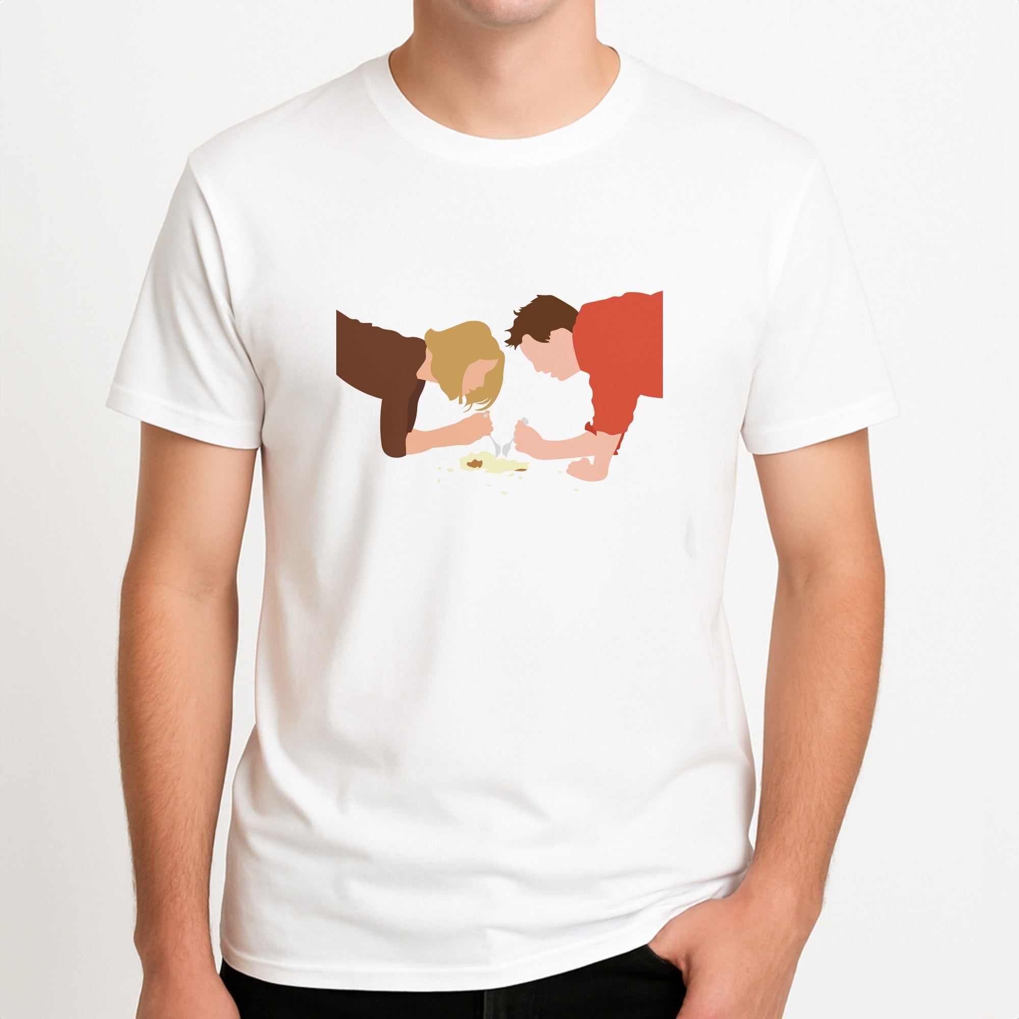 Eating Some Food Unisex T-Shirt, worn by a male model.