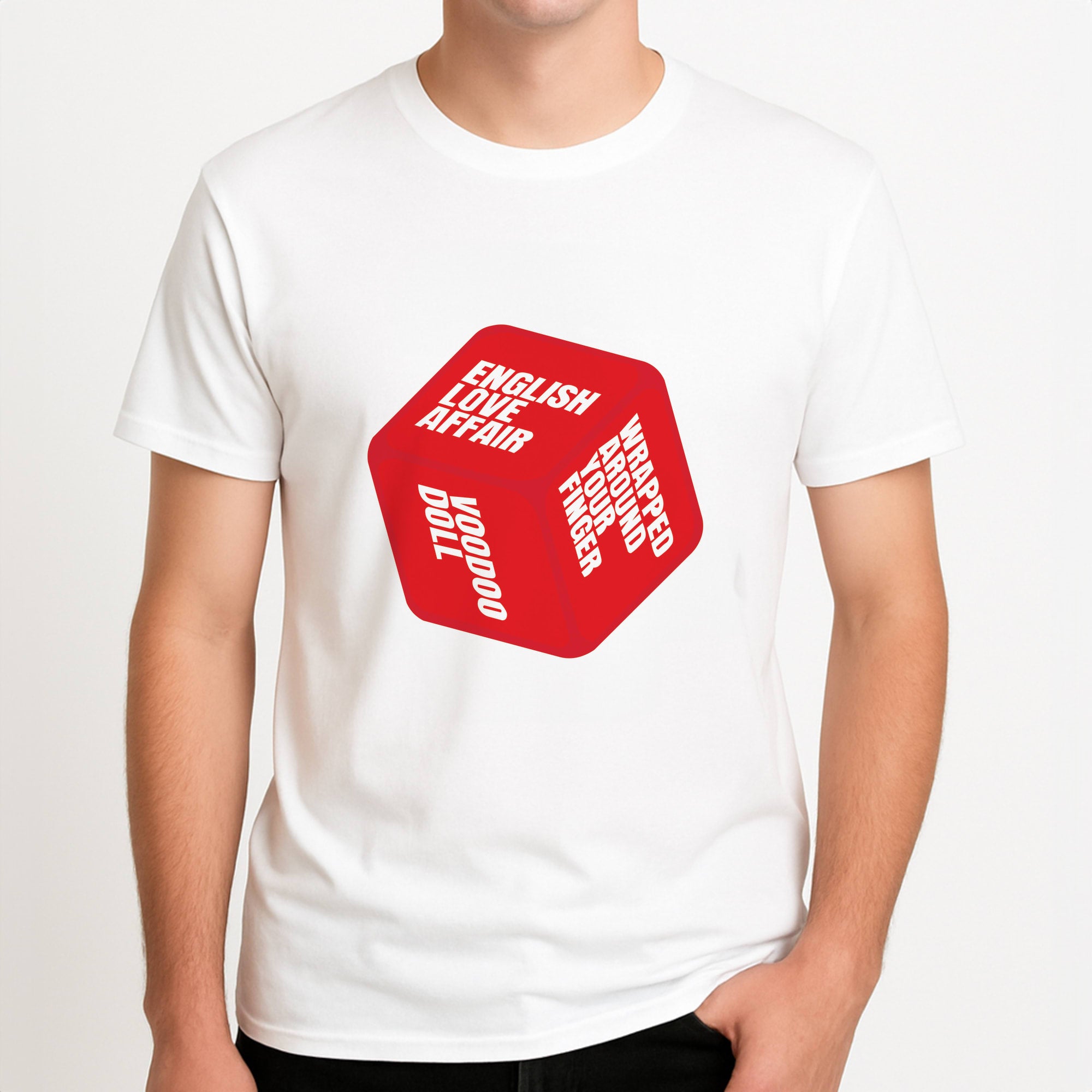 Dice Unisex T-Shirt, worn by a male model.