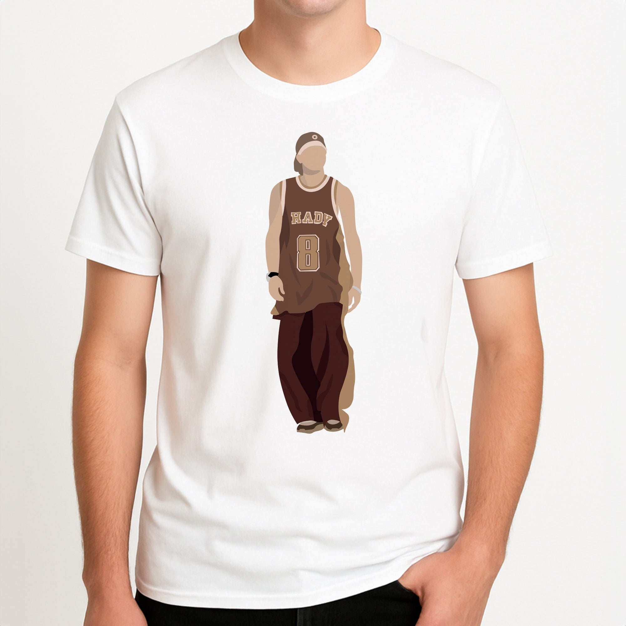 Jersey Unisex T-Shirt, worn by a male model.