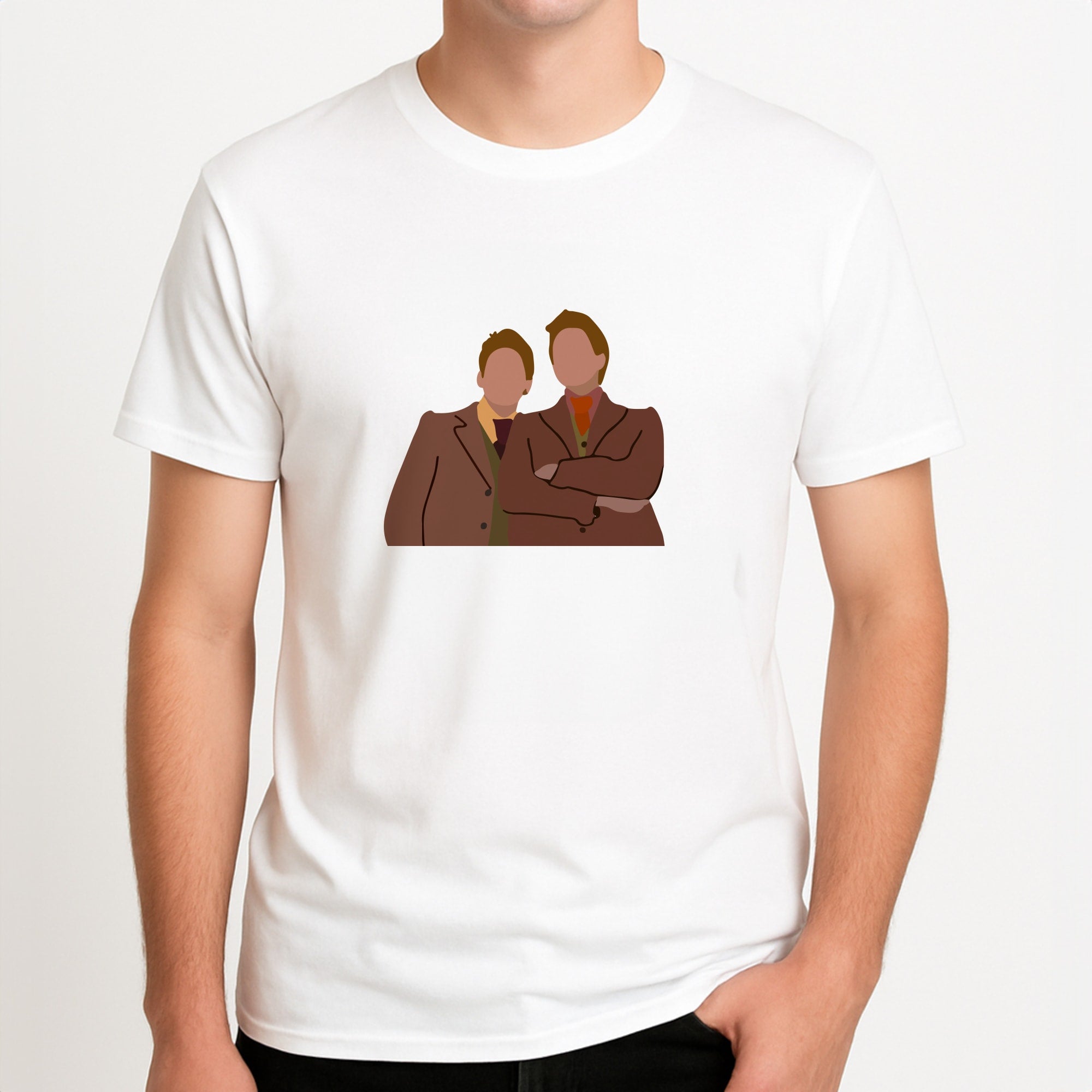Fred And George Unisex T-Shirt, worn by a male model.