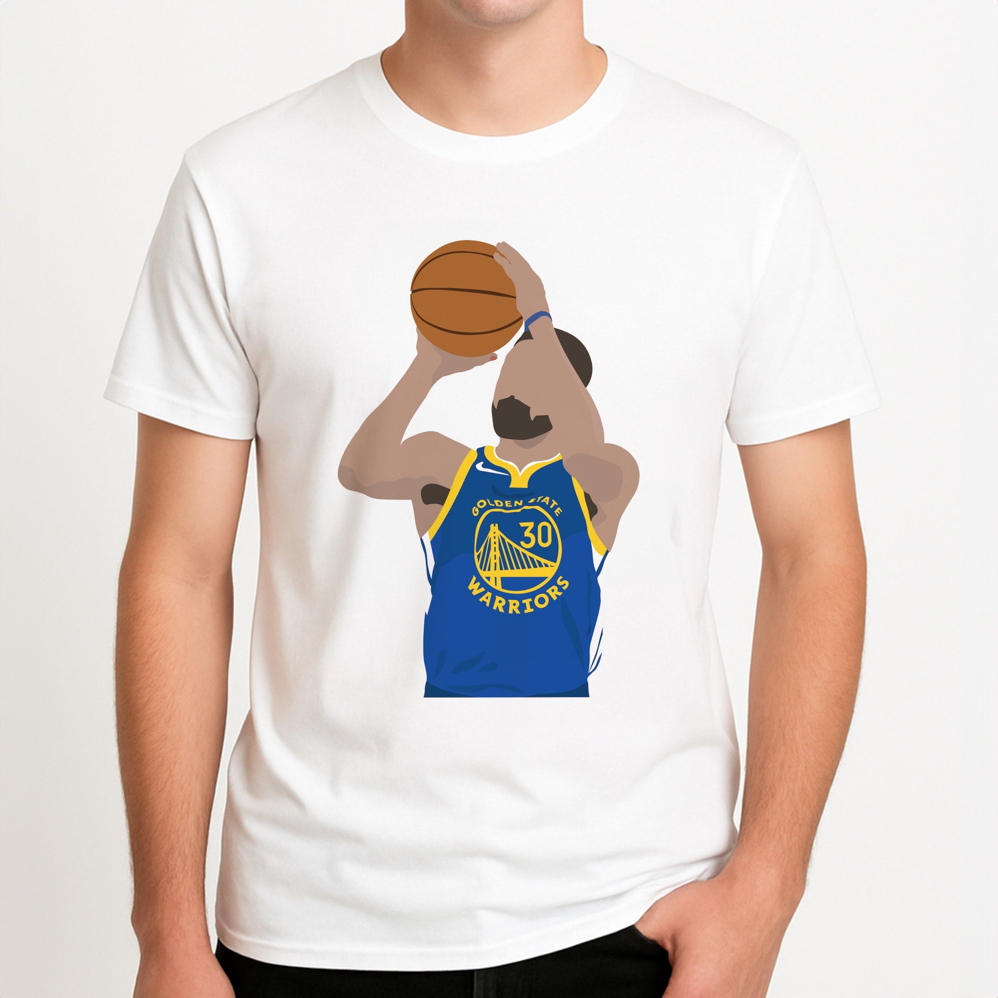 Curry - Basketball Unisex T-Shirt, worn by a male model.