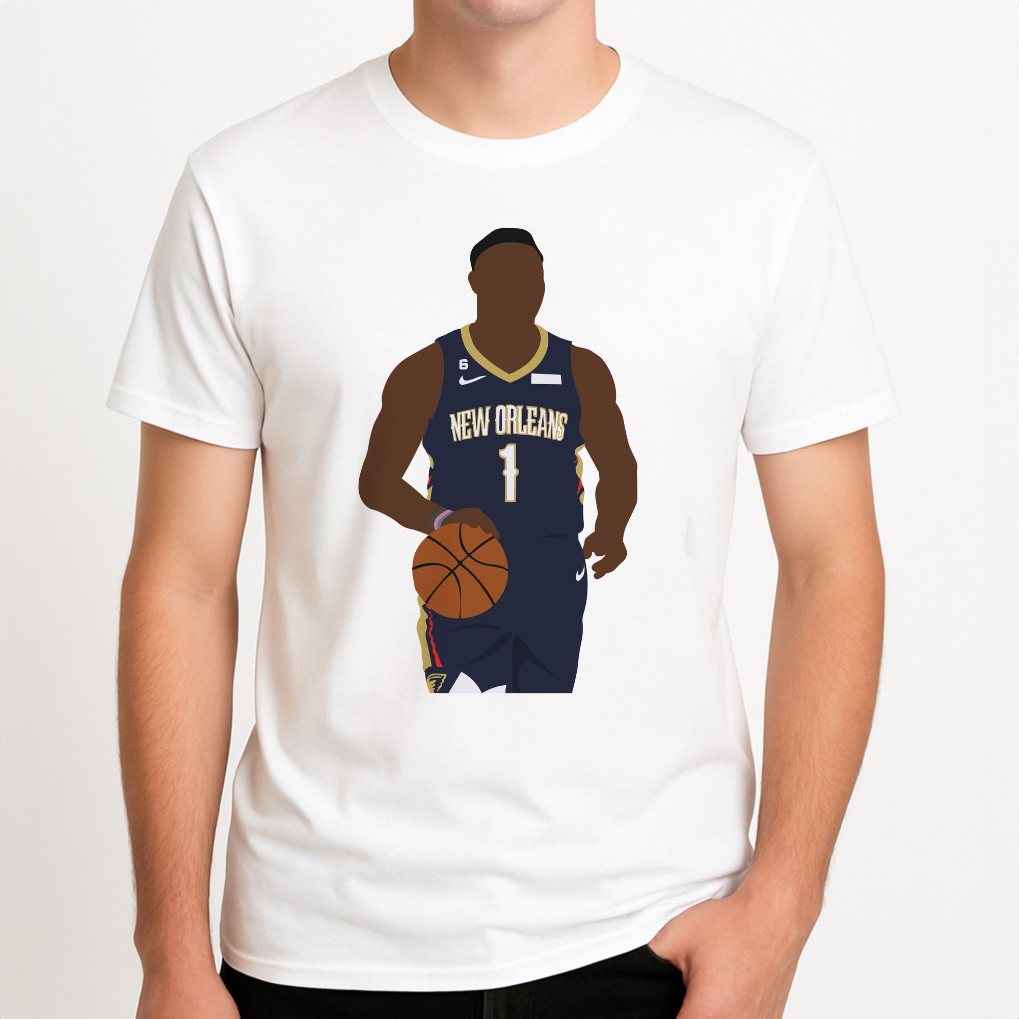 Williamson - Basketball Unisex T-Shirt, worn by a male model.