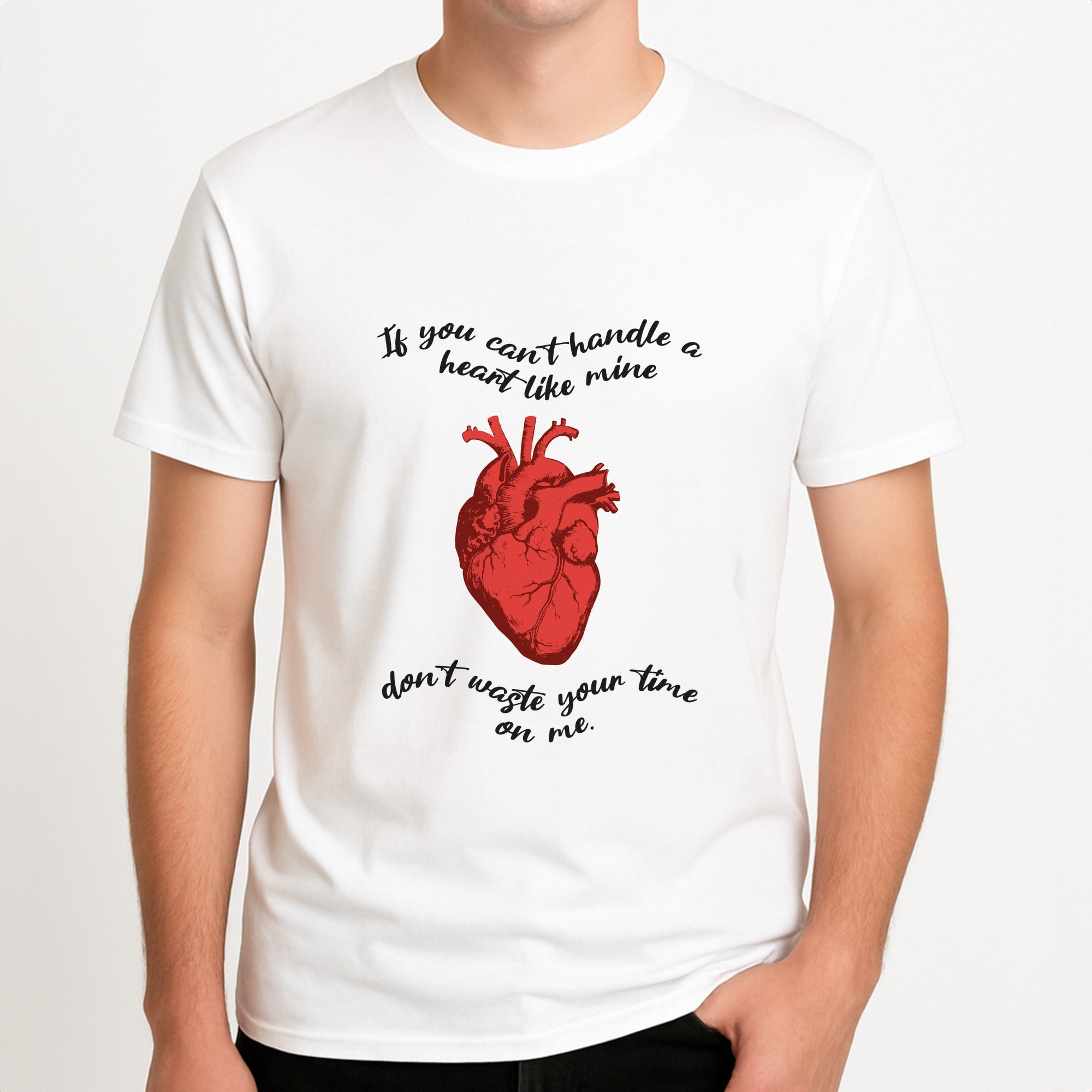 Don't Waste Your Time On Me Unisex T-Shirt, worn by a male model.