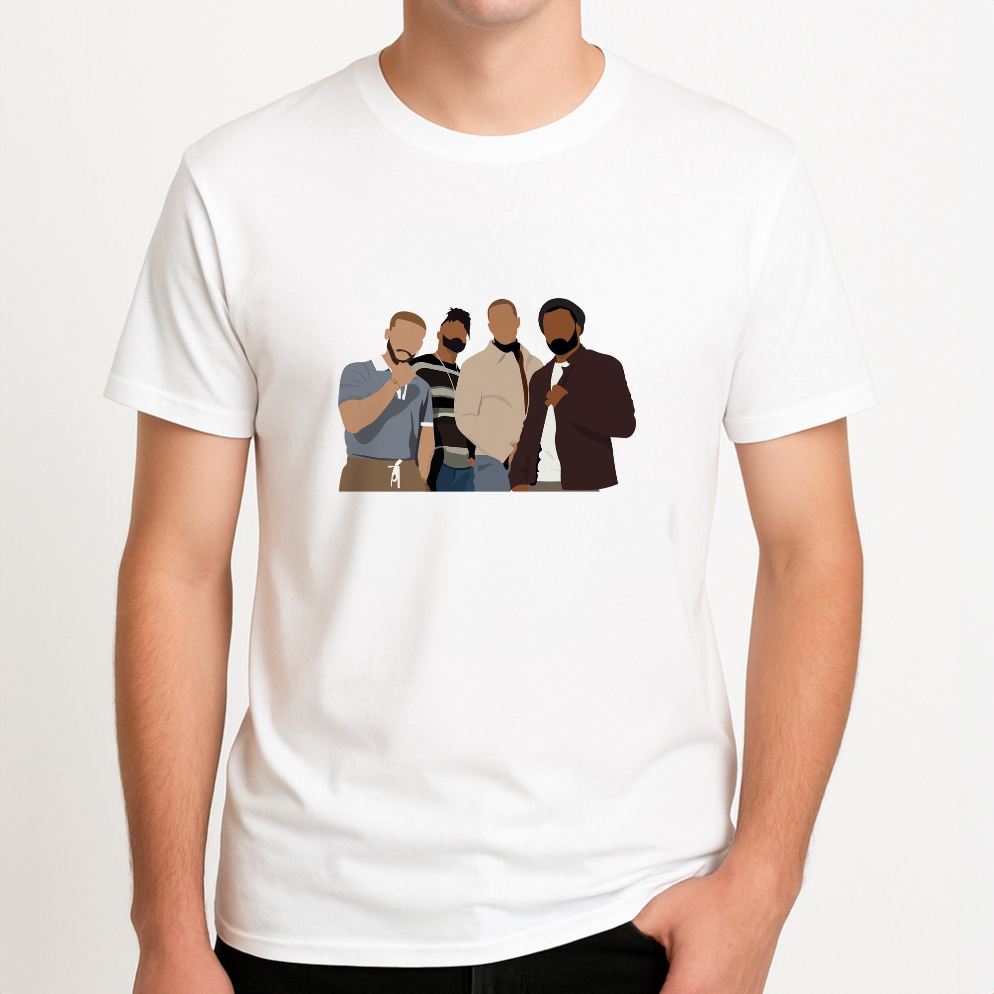 JLS Members Inspired Unisex T-Shirt, worn by a male model.