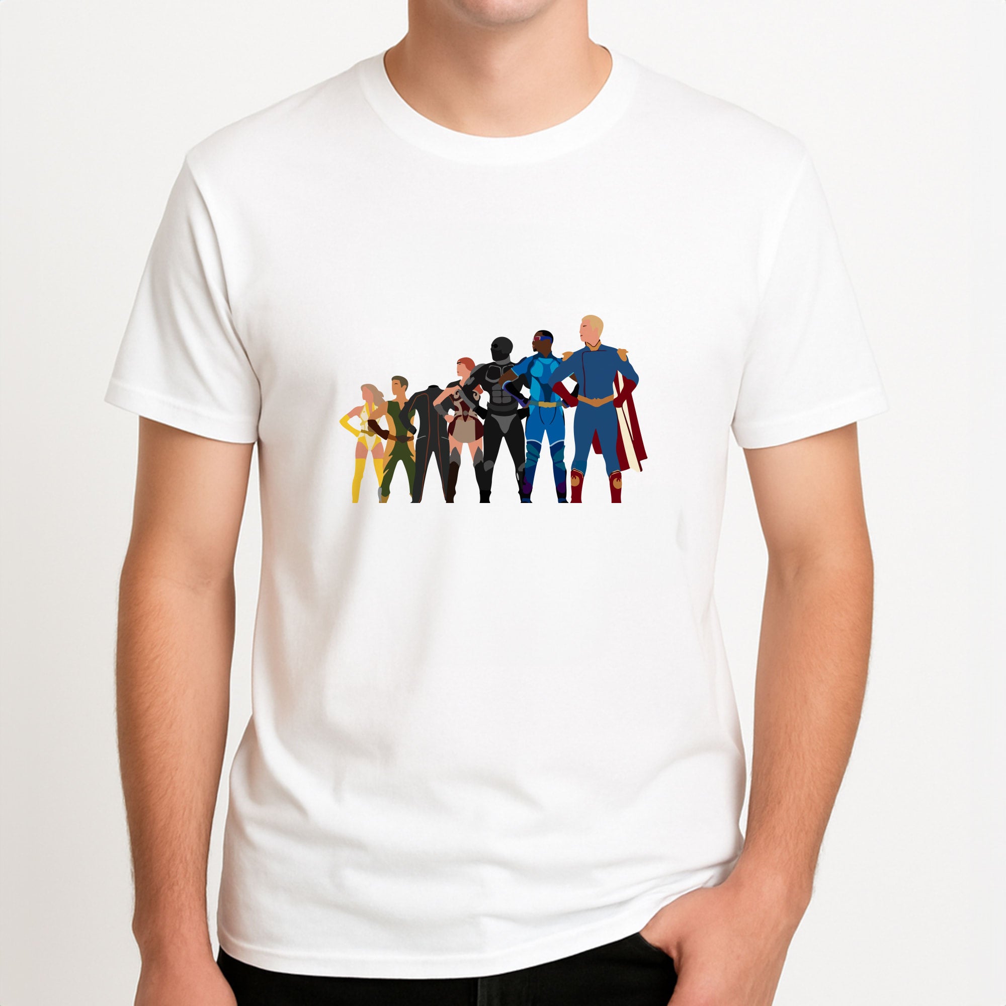 The Seven Unisex T-Shirt, worn by a male model.
