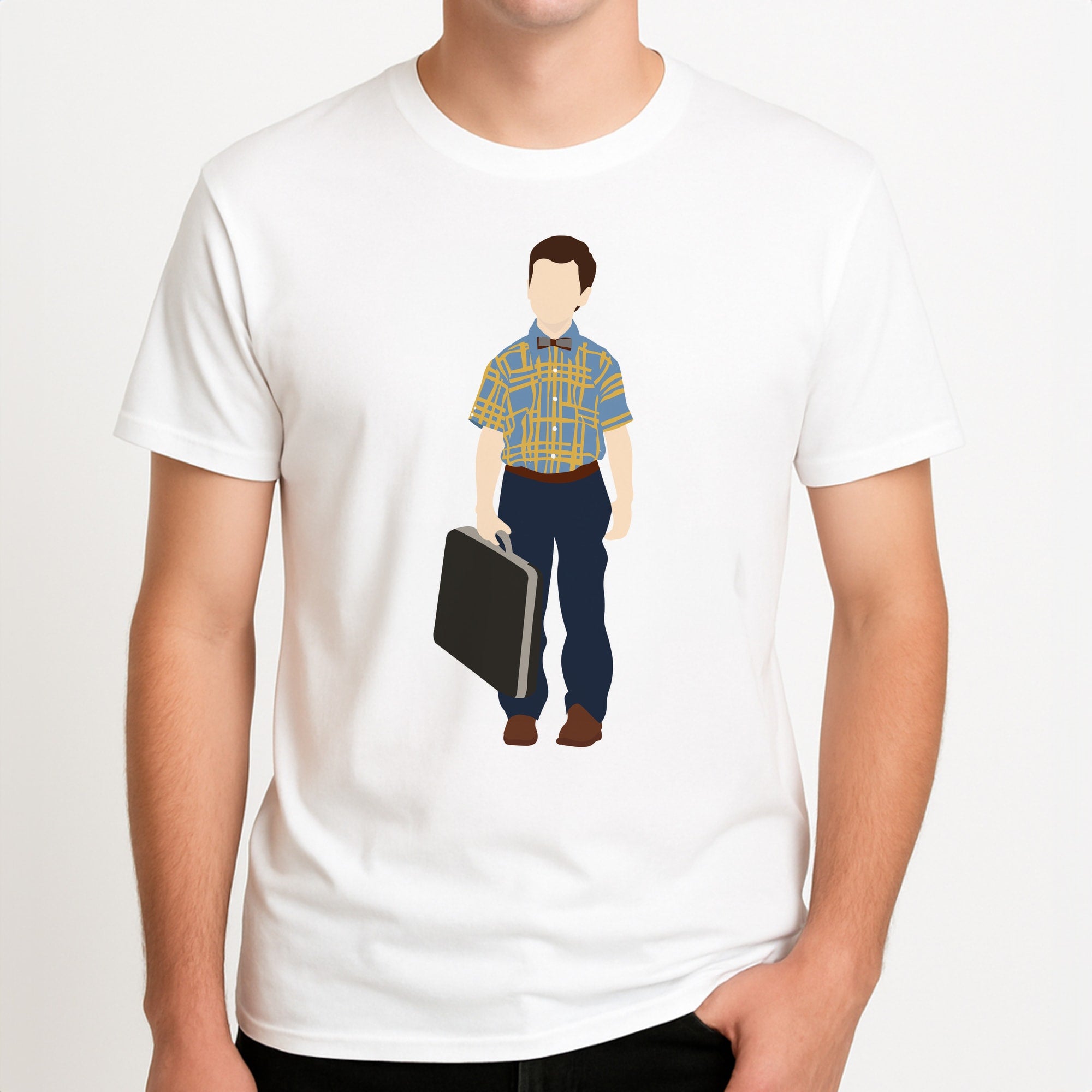 First Day - Sheldon Unisex T-Shirt, worn by a male model.