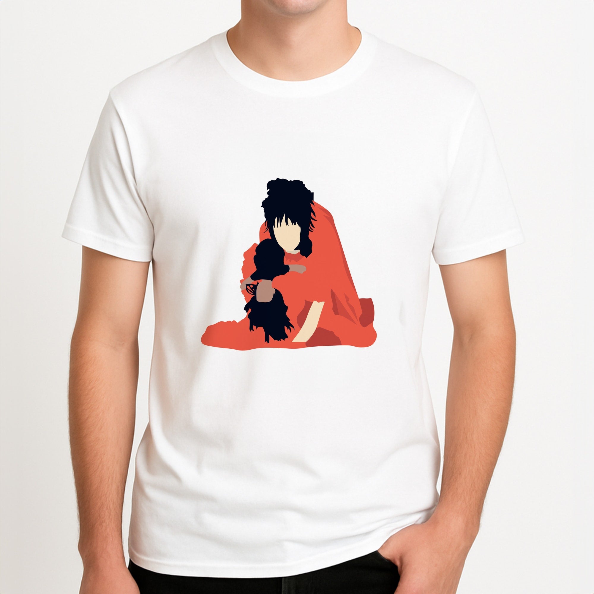 Lydia - Beetle Halloween Unisex T-Shirt, worn by a male model.
