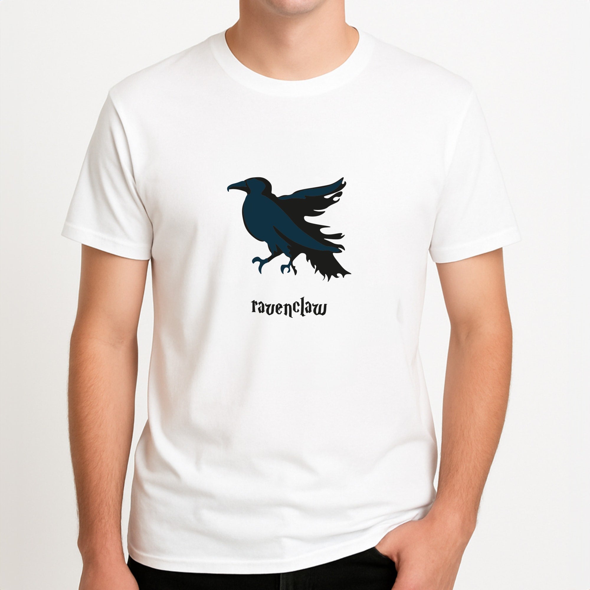 Ravenclaw Unisex T-Shirt, worn by a male model.