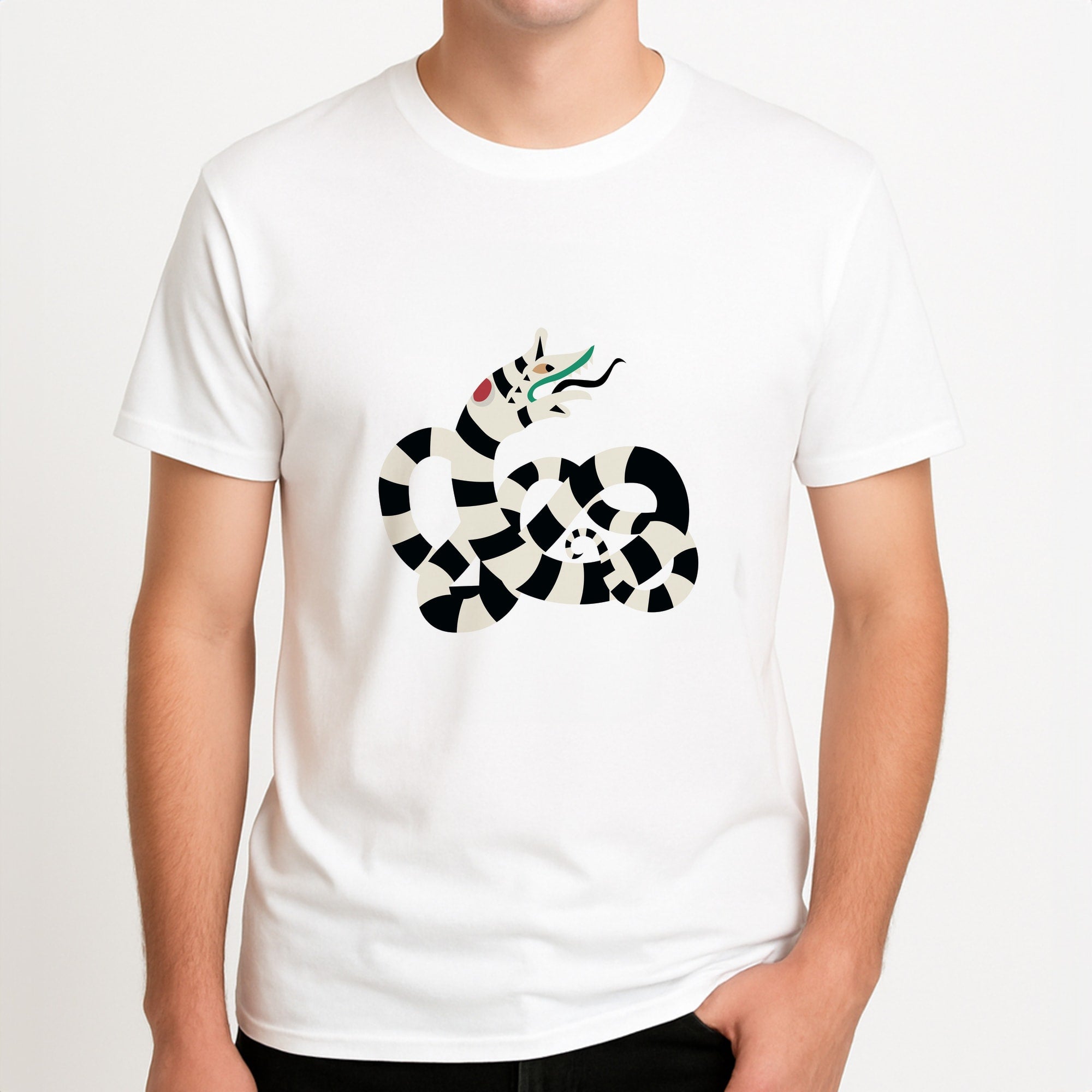 Sandworm - Beetle Halloween Unisex T-Shirt, worn by a male model.