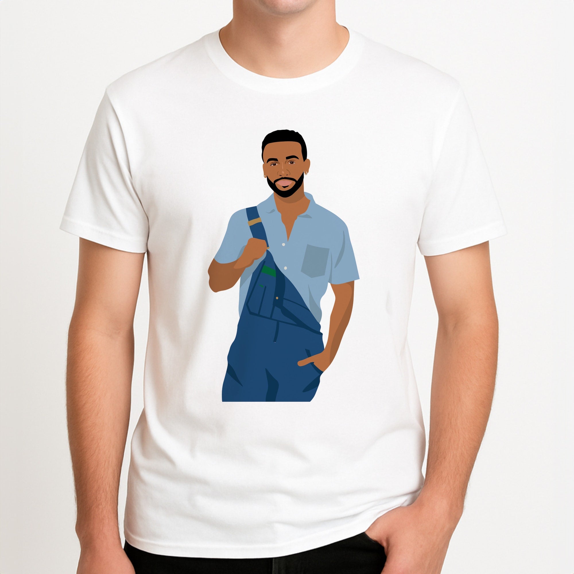 Aston Unisex T-Shirt, worn by a male model.
