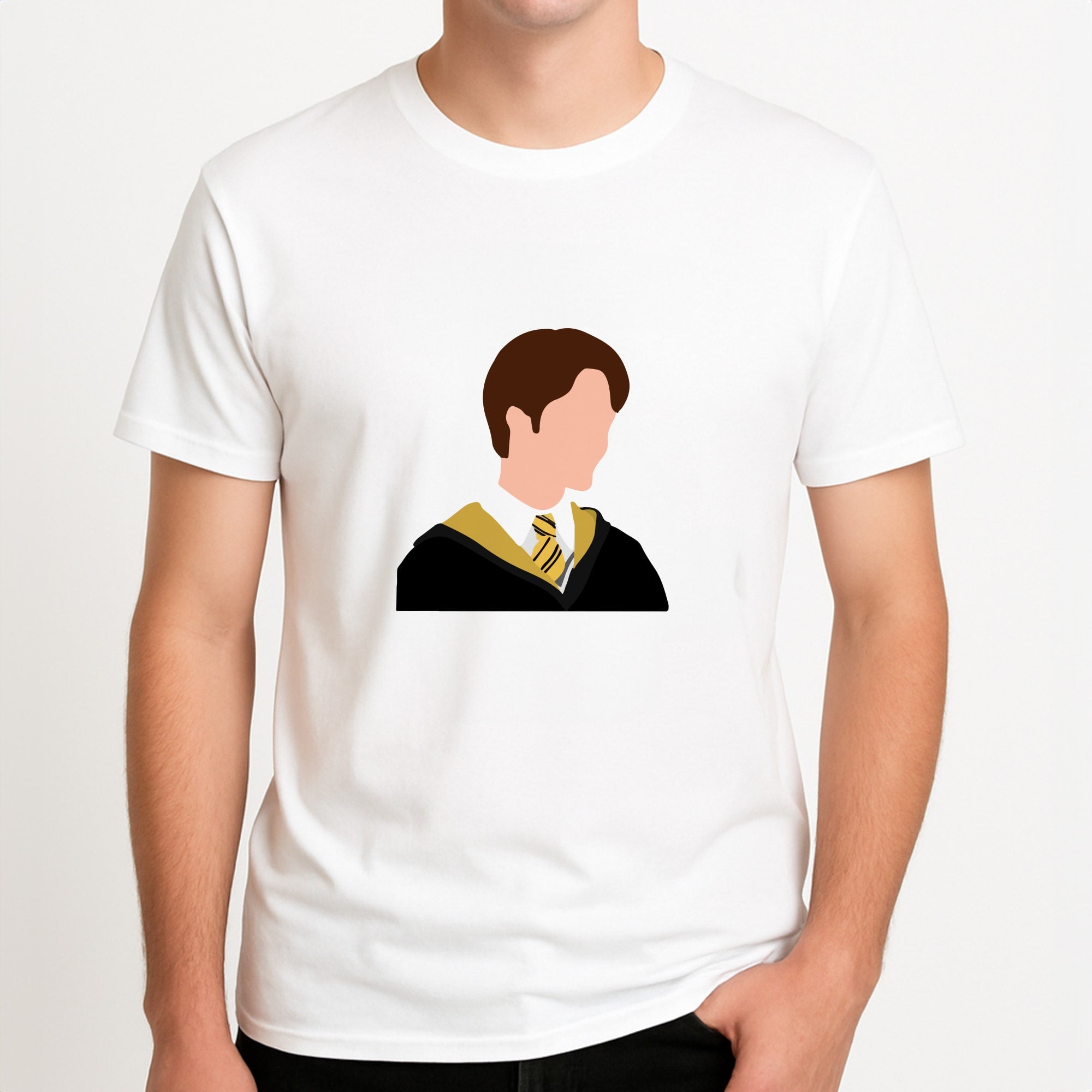 Cedric Diggory Unisex T-Shirt, worn by a male model.