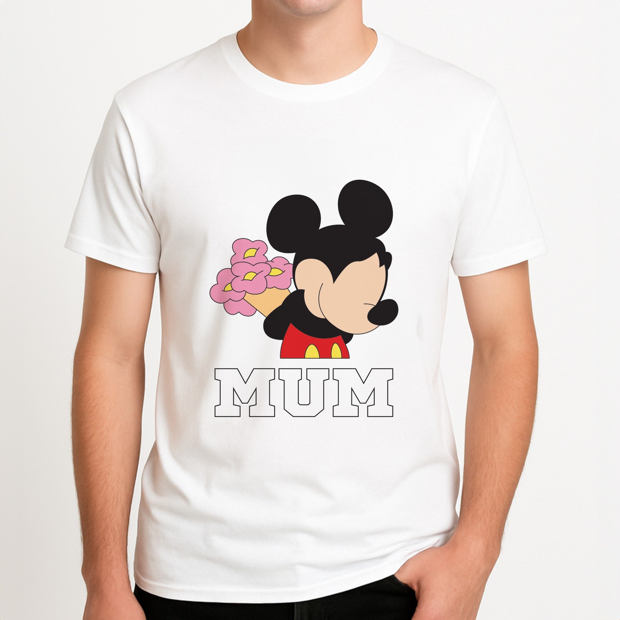Mouse Mum Unisex T-Shirt, worn by a male model.