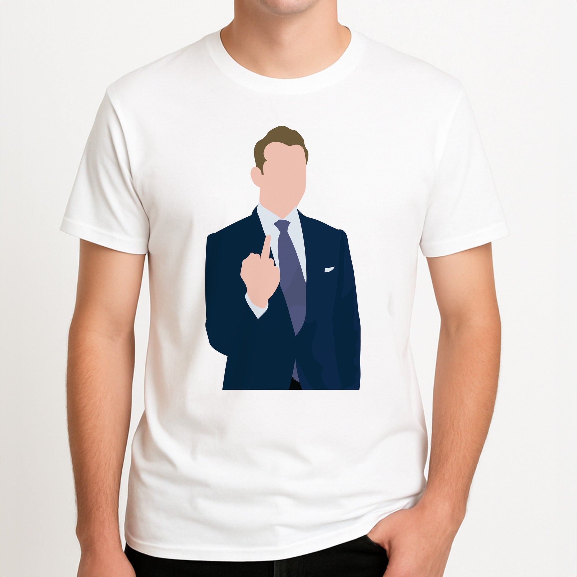 Middle Finger Unisex T-Shirt, worn by a male model.