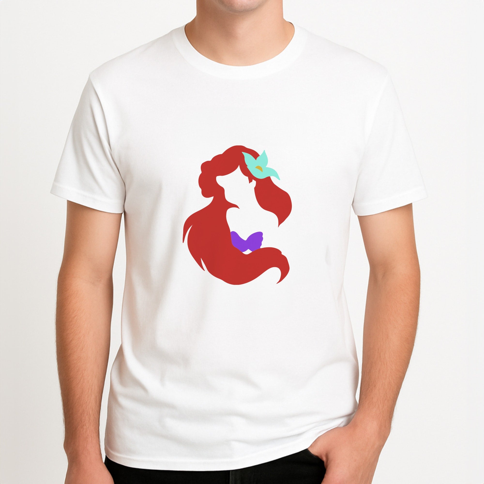 Ariel Unisex T-Shirt, worn by a male model.
