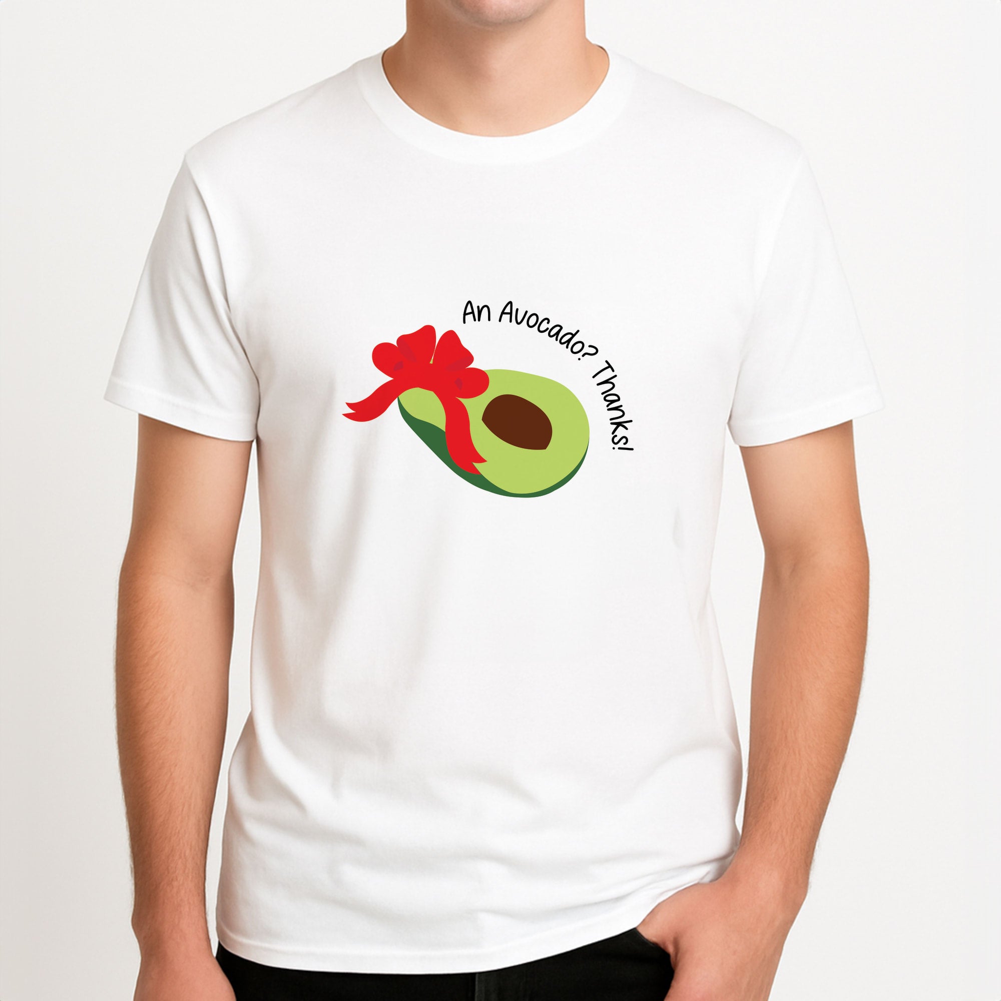 An Avocado? Thanks! - Memes Unisex T-Shirt, worn by a male model.
