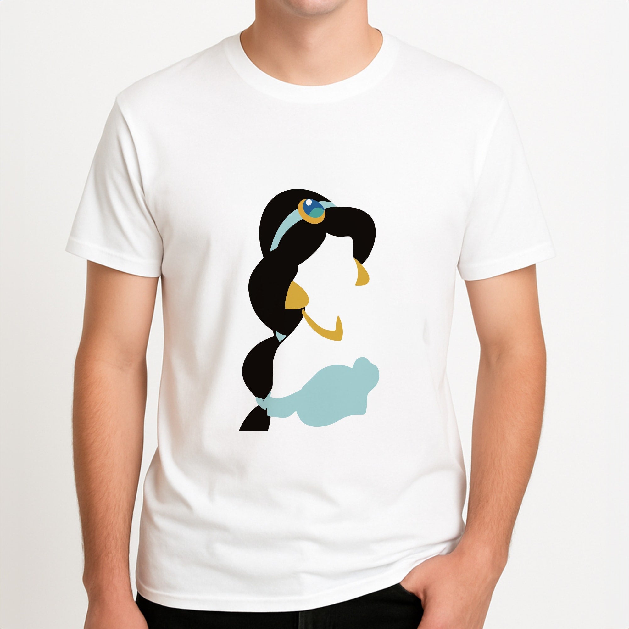 Jasmine Unisex T-Shirt, worn by a male model.