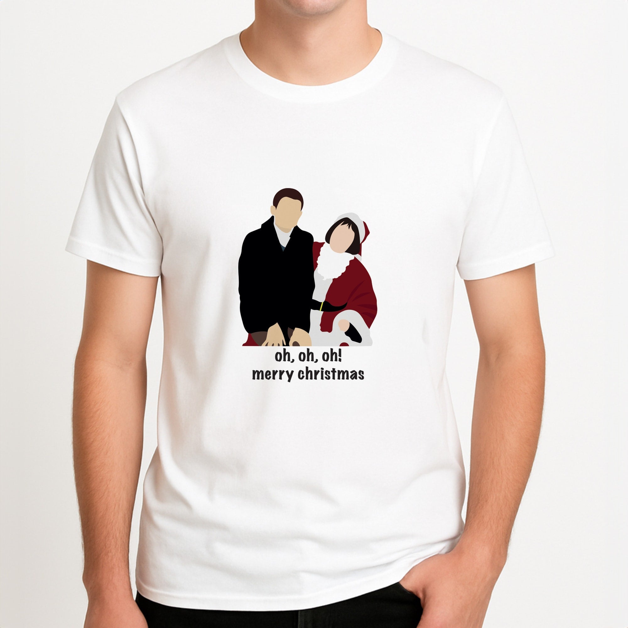 Oh Oh Oh - Gaving And Stacey Unisex T-Shirt, worn by a male model.