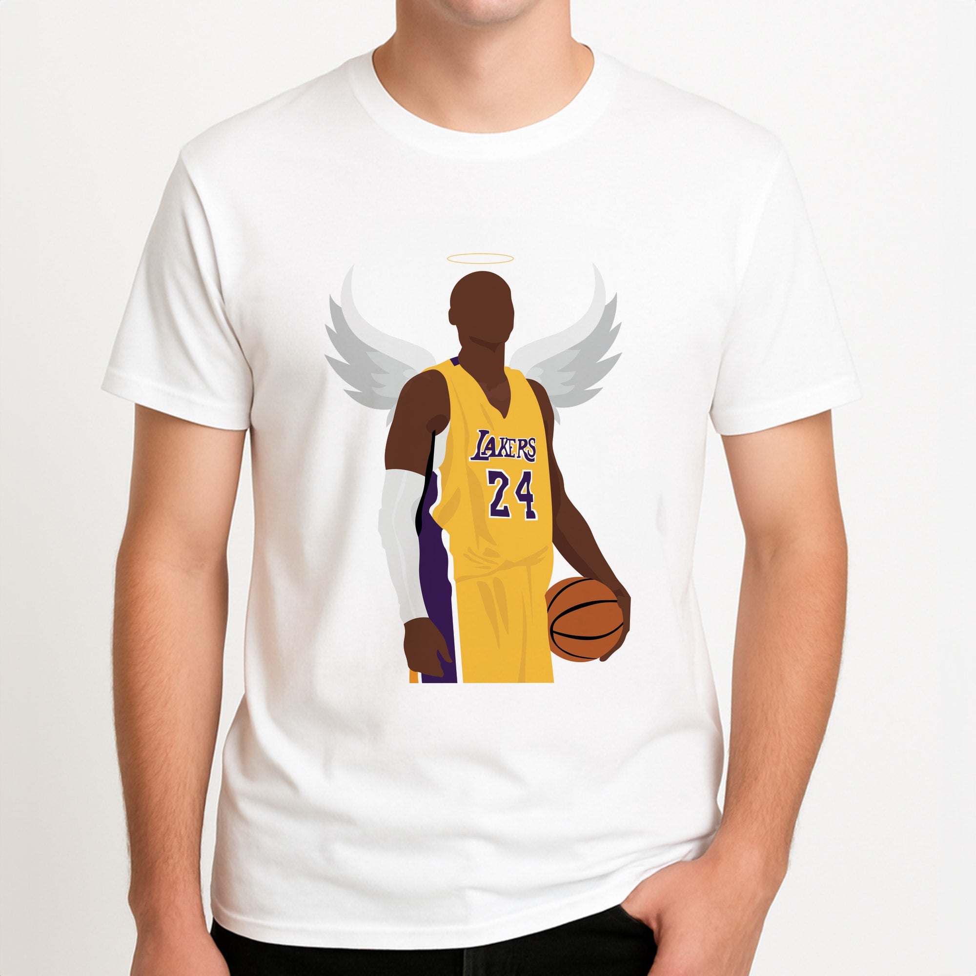 Kobe with wings - Basketball Unisex T-Shirt, worn by a male model.