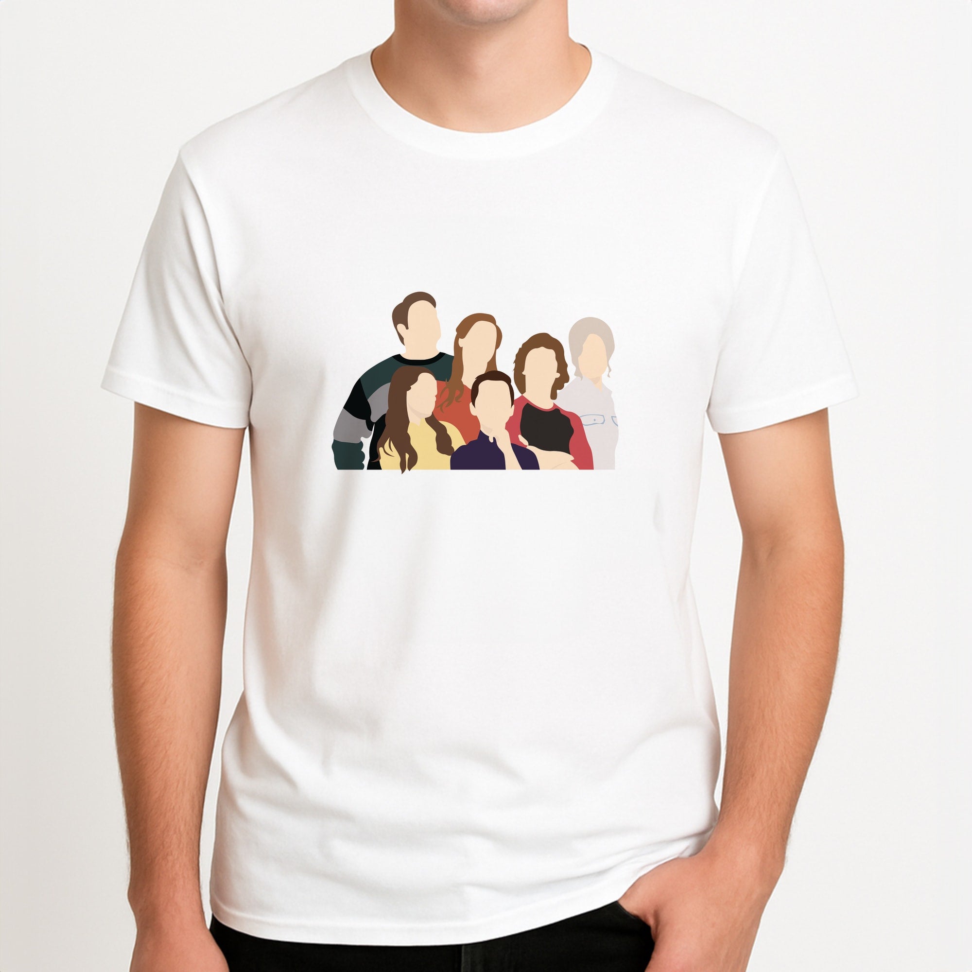 Family - Sheldon Unisex T-Shirt, worn by a male model.