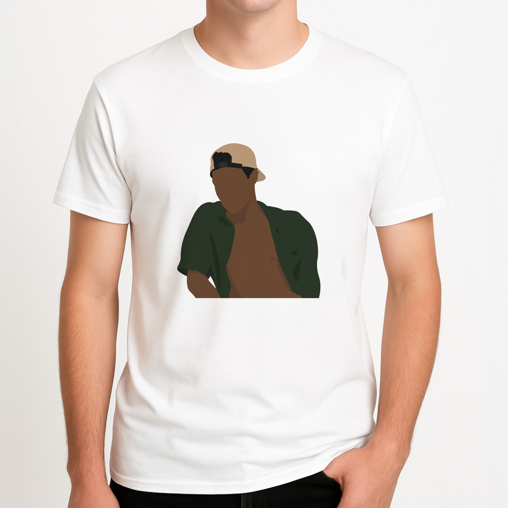 Pope - Outer Banks Unisex T-Shirt, worn by a male model.