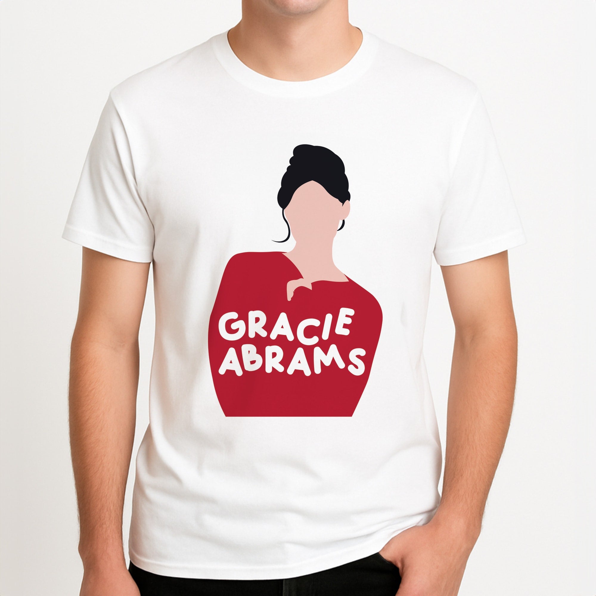 Portrait - Abrams Unisex T-Shirt, worn by a male model.
