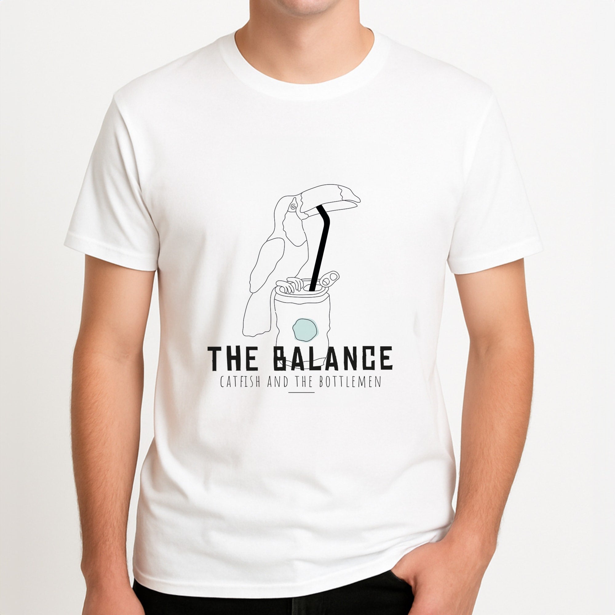 The Balance Unisex T-Shirt, worn by a male model.