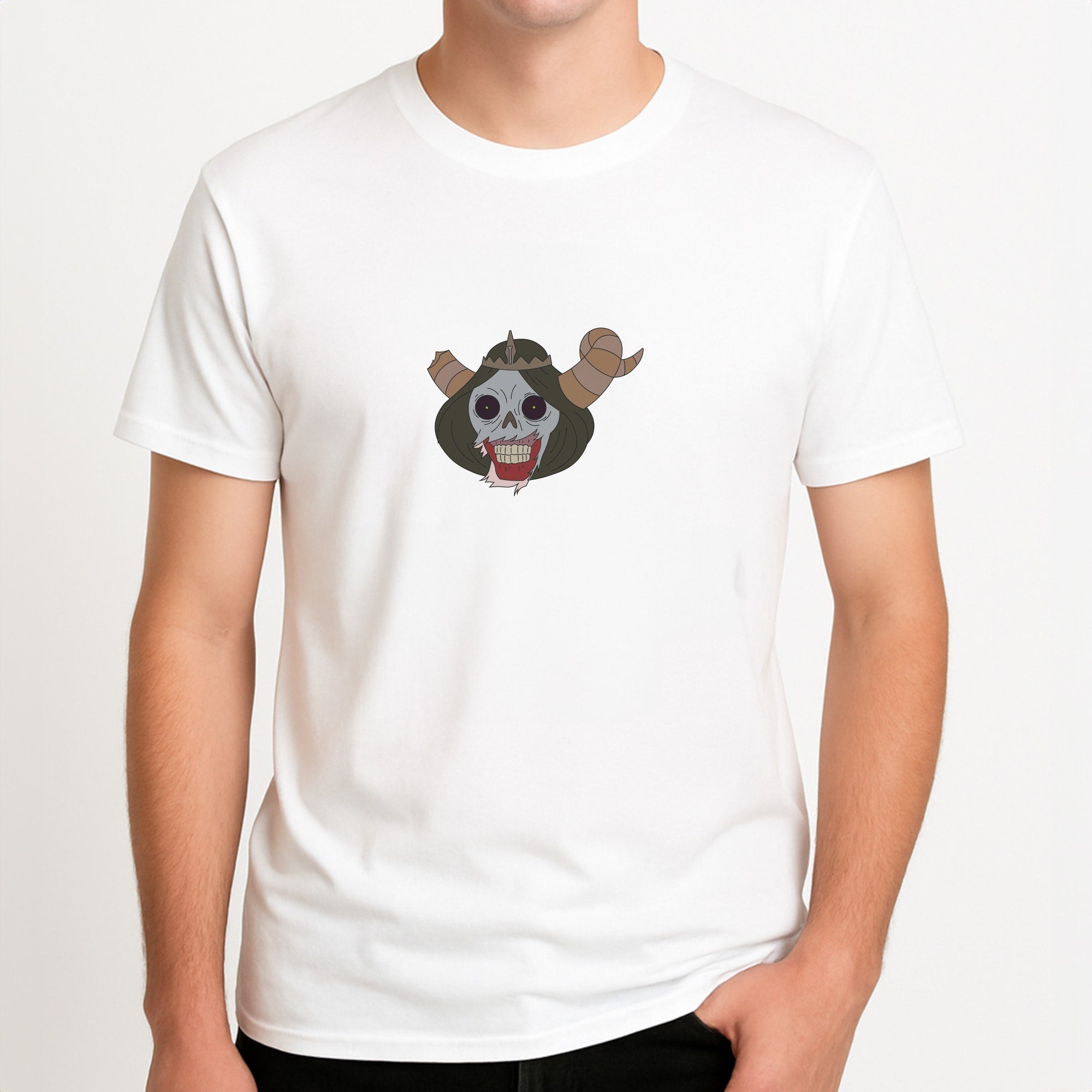 The Lich Unisex T-Shirt, worn by a male model.