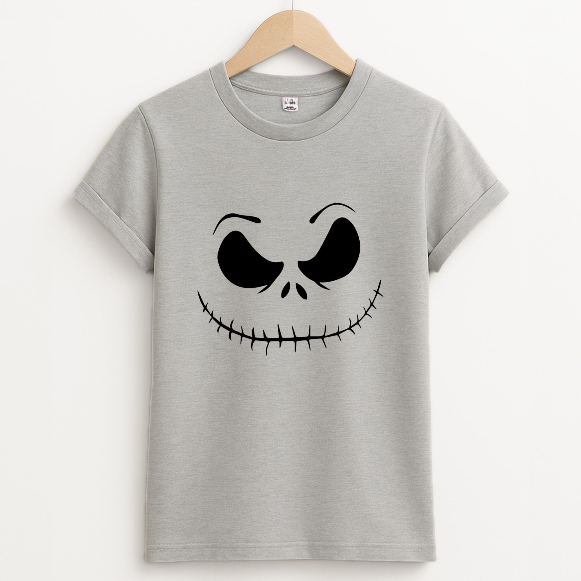 Pink Jack Skeleton Unisex Grey T-Shirt