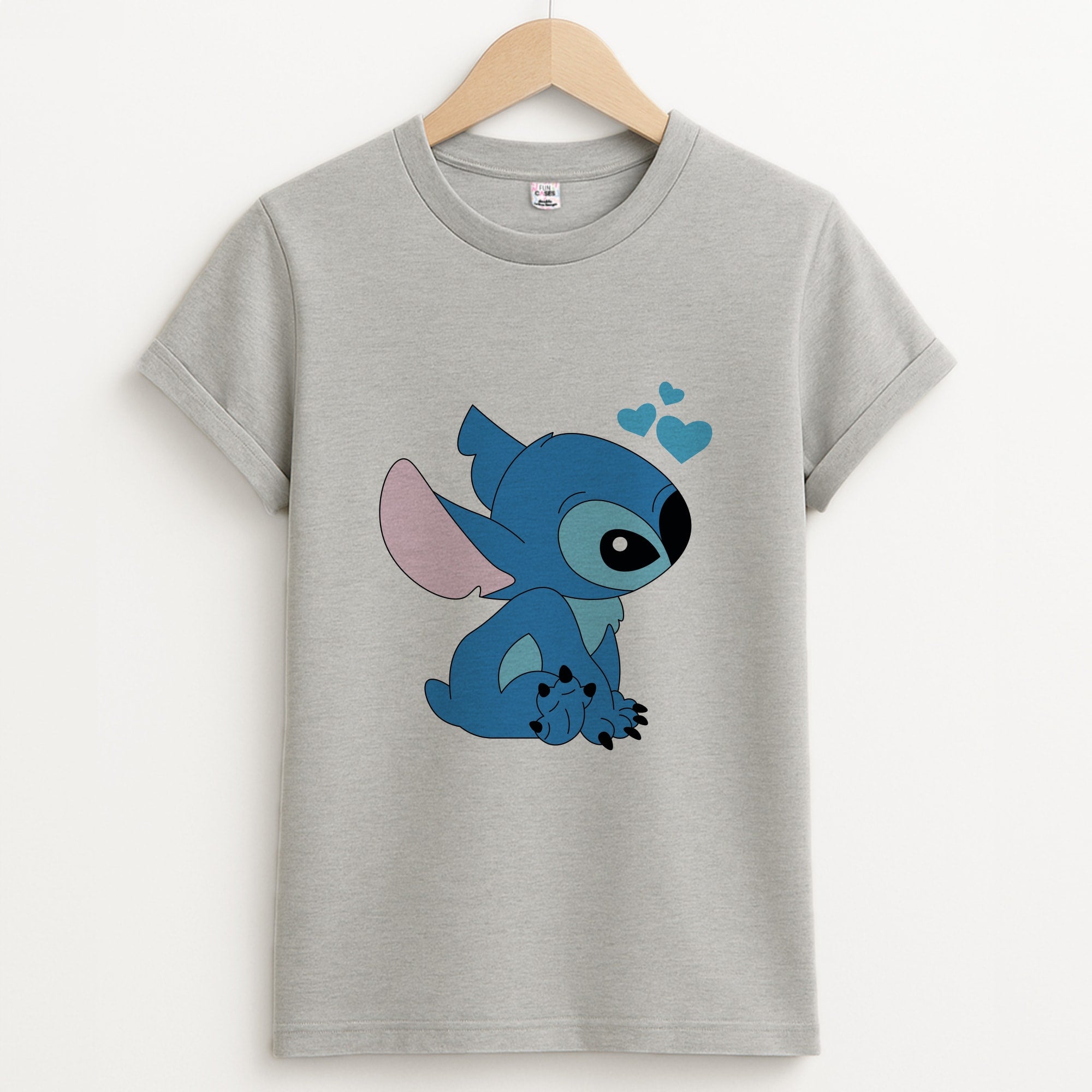 Blue Hearts Alien Blue Valentine's Unisex Grey T-Shirt