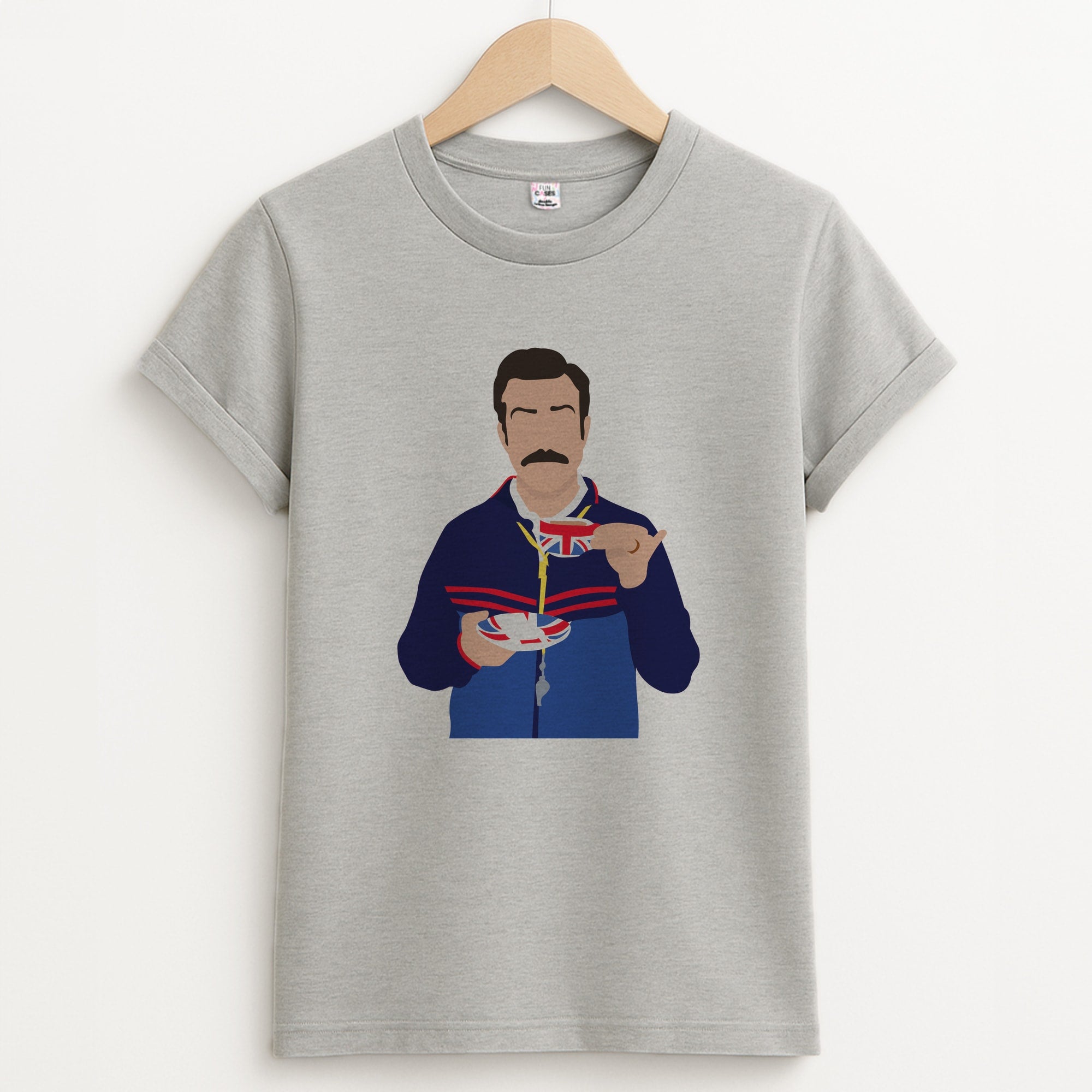 Ted Drinking Tea Unisex Grey T-Shirt
