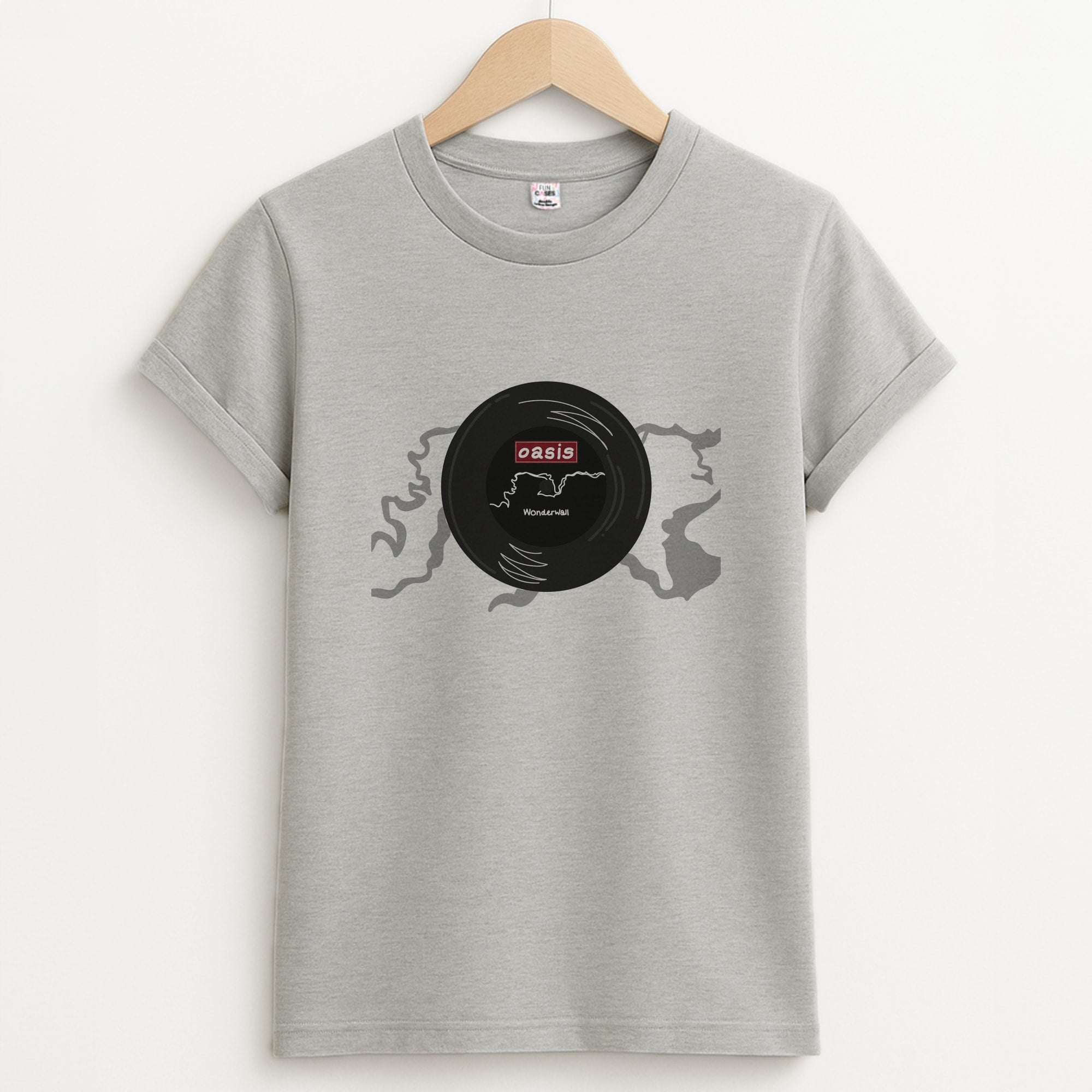 Wonderwall Record Unisex Grey T-Shirt