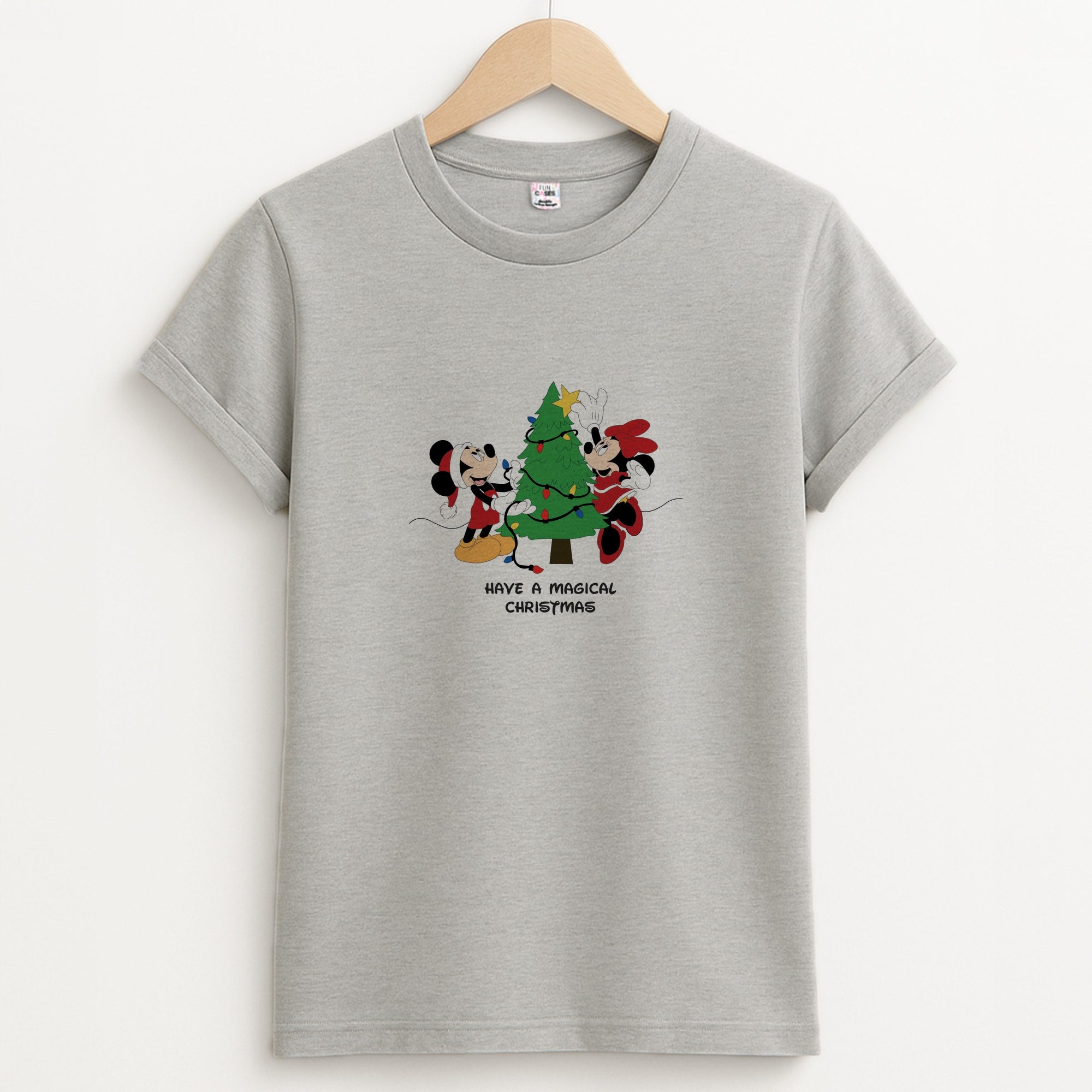 Festive Fairytale Mice - Christmas Unisex Grey T-Shirt
