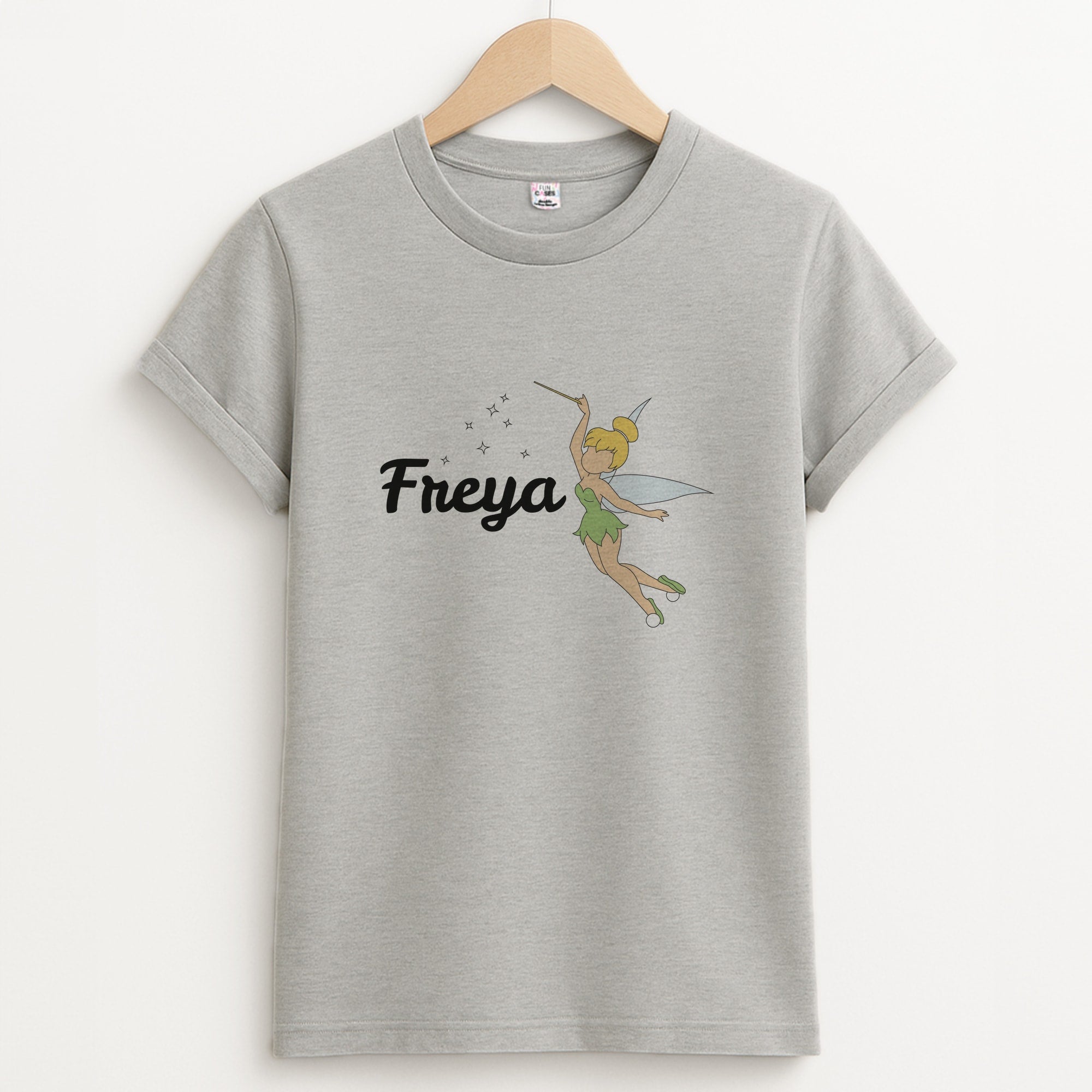 Tinkerbell - Personalised Fairytale Unisex Grey T-Shirt