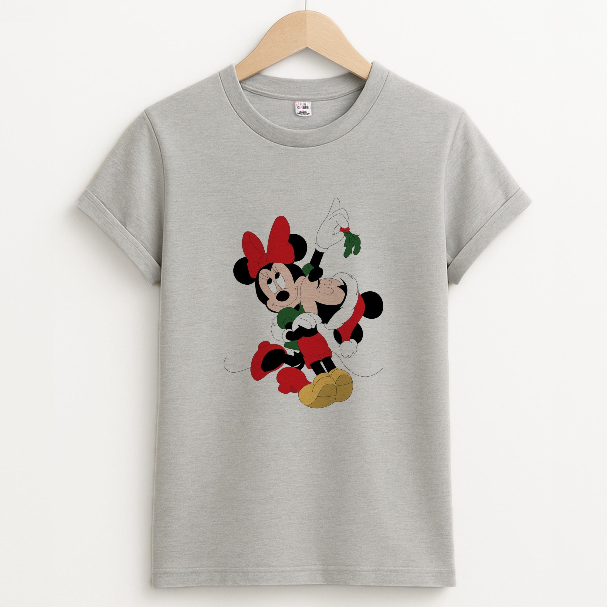 Mistletoe Fairytale Mice - Christmas Unisex Grey T-Shirt
