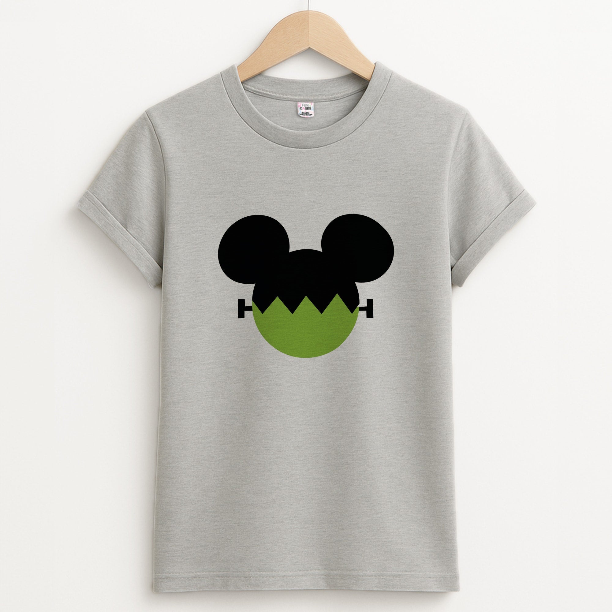 Frankenstein Mouse Halloween Unisex Grey T-Shirt