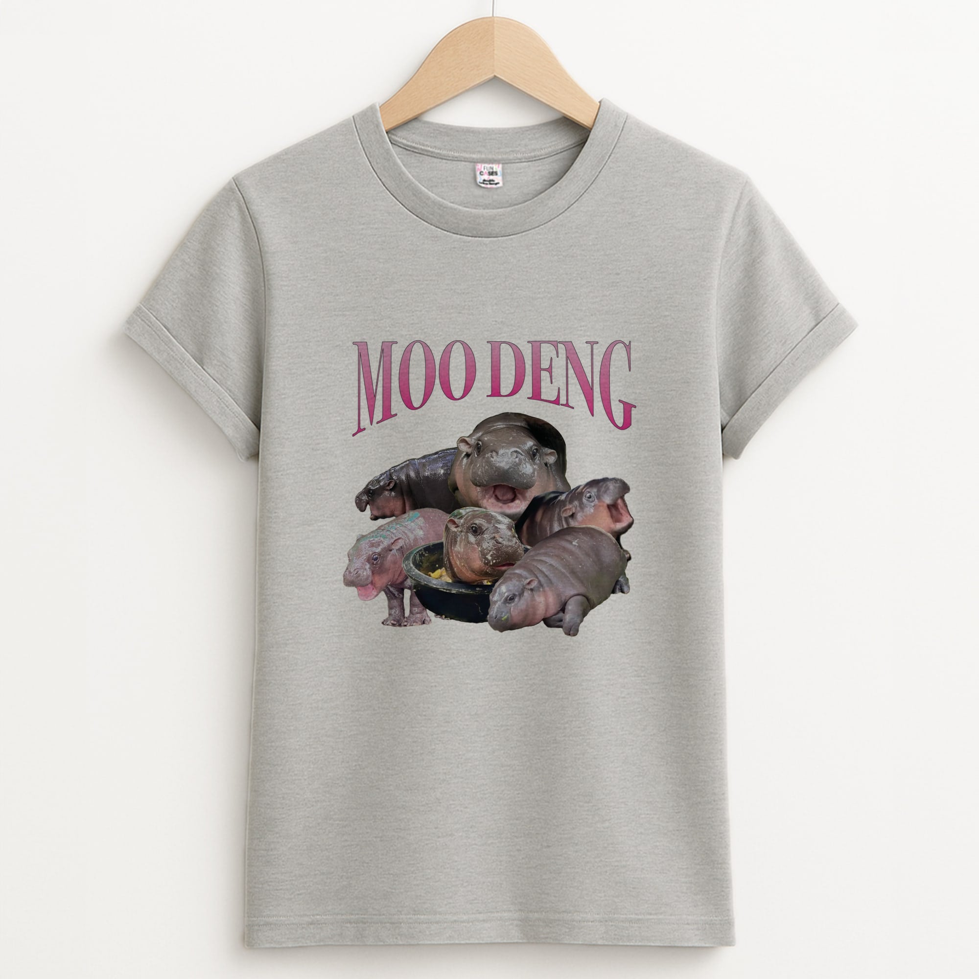 Moo Collage Unisex Grey T-Shirt