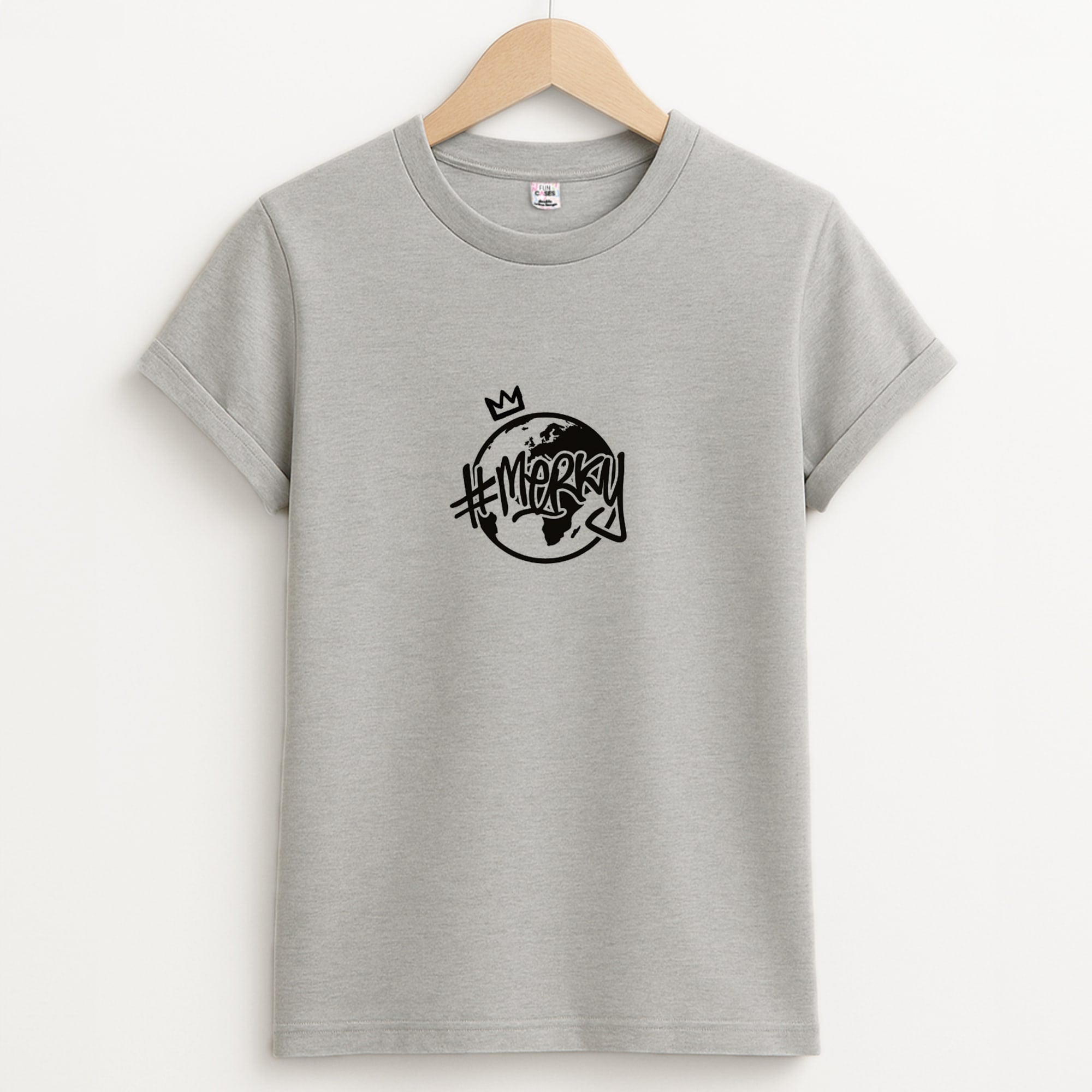 Hashtag Merky Globe Unisex Grey T-Shirt