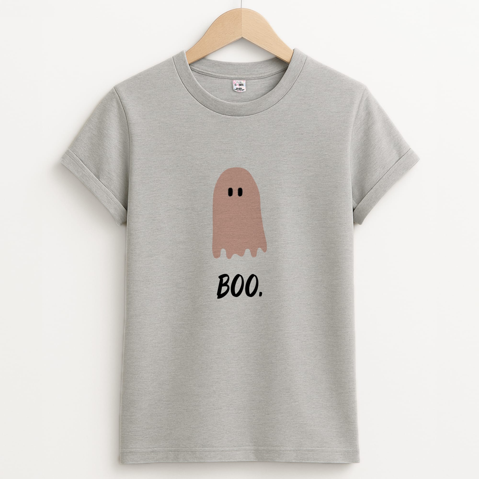 Boo - Ghost Halloween Unisex Grey T-Shirt