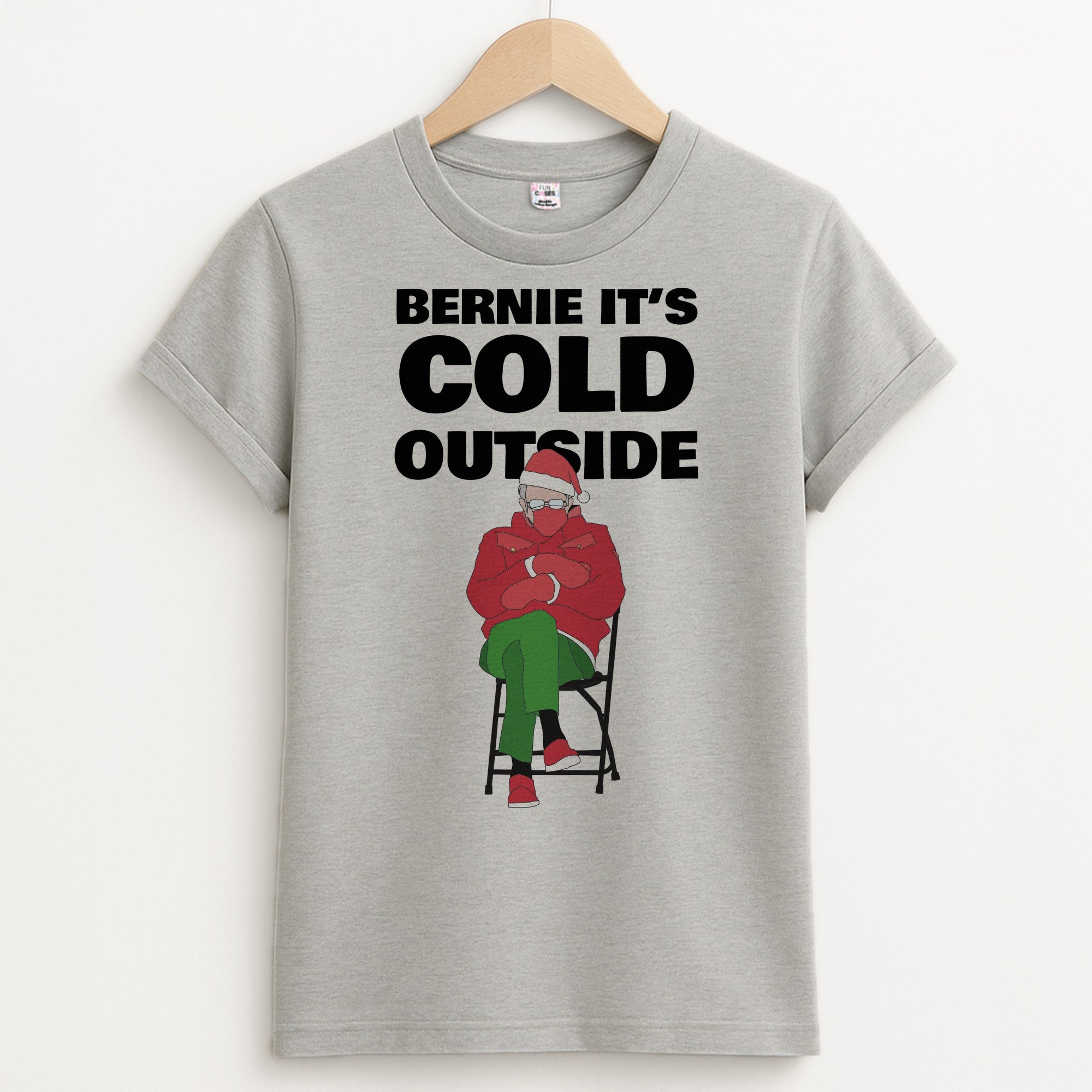 Bernie It's Cold Outside Unisex Grey T-Shirt