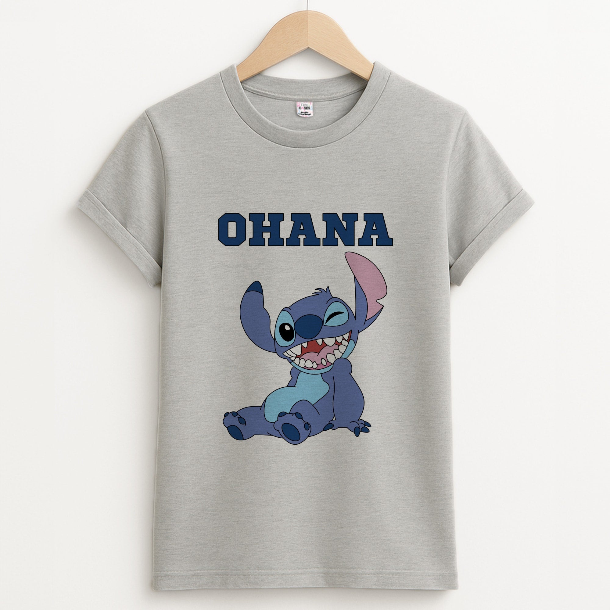 Blue Alien Ohana Unisex Grey T-Shirt