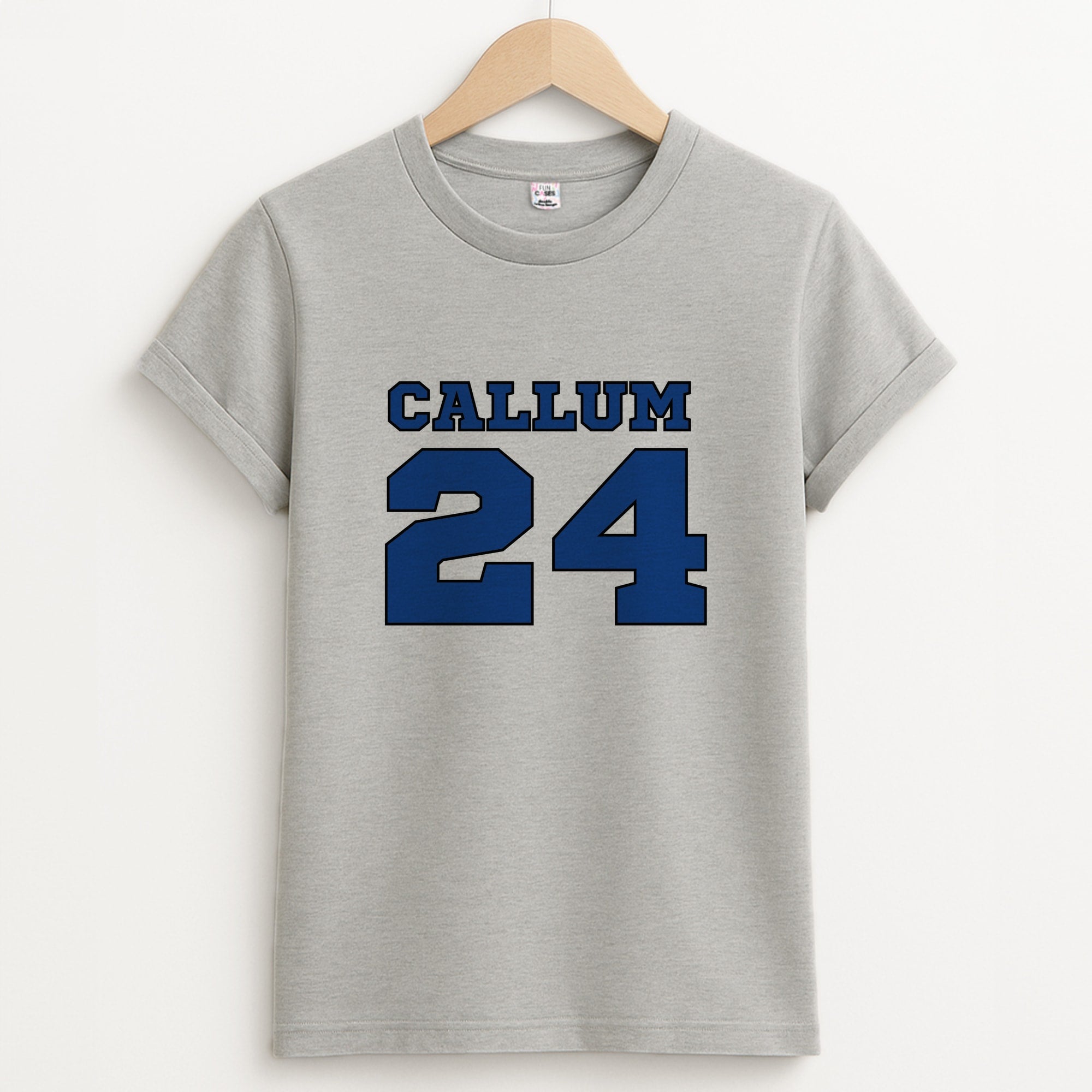 Dark Blue - Personalised Football Unisex Grey T-Shirt